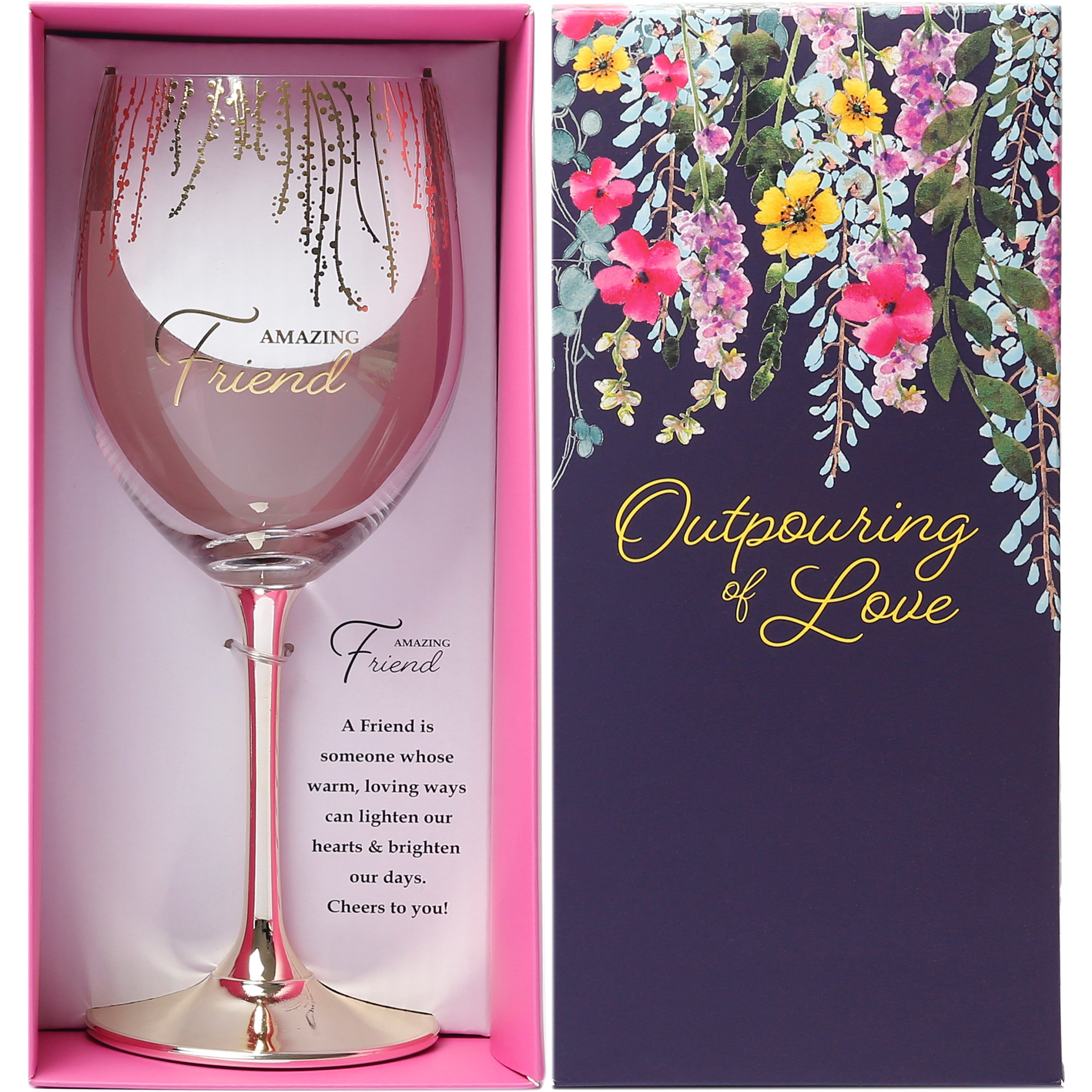 Outpouring of Love Wine Glass - Friend