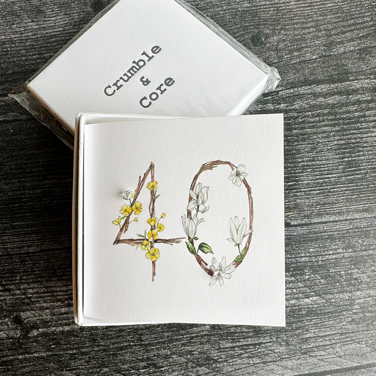 Crumble & Core Boxed Sterling Silver Earrings & Card Duo
