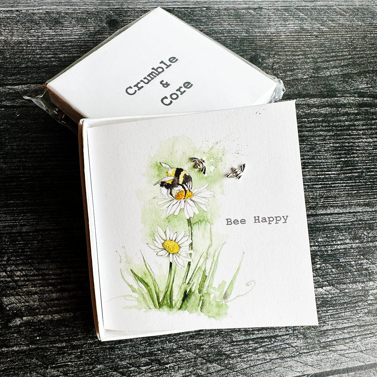 Crumble & Core Boxed Sterling Silver Earrings & Card Duo