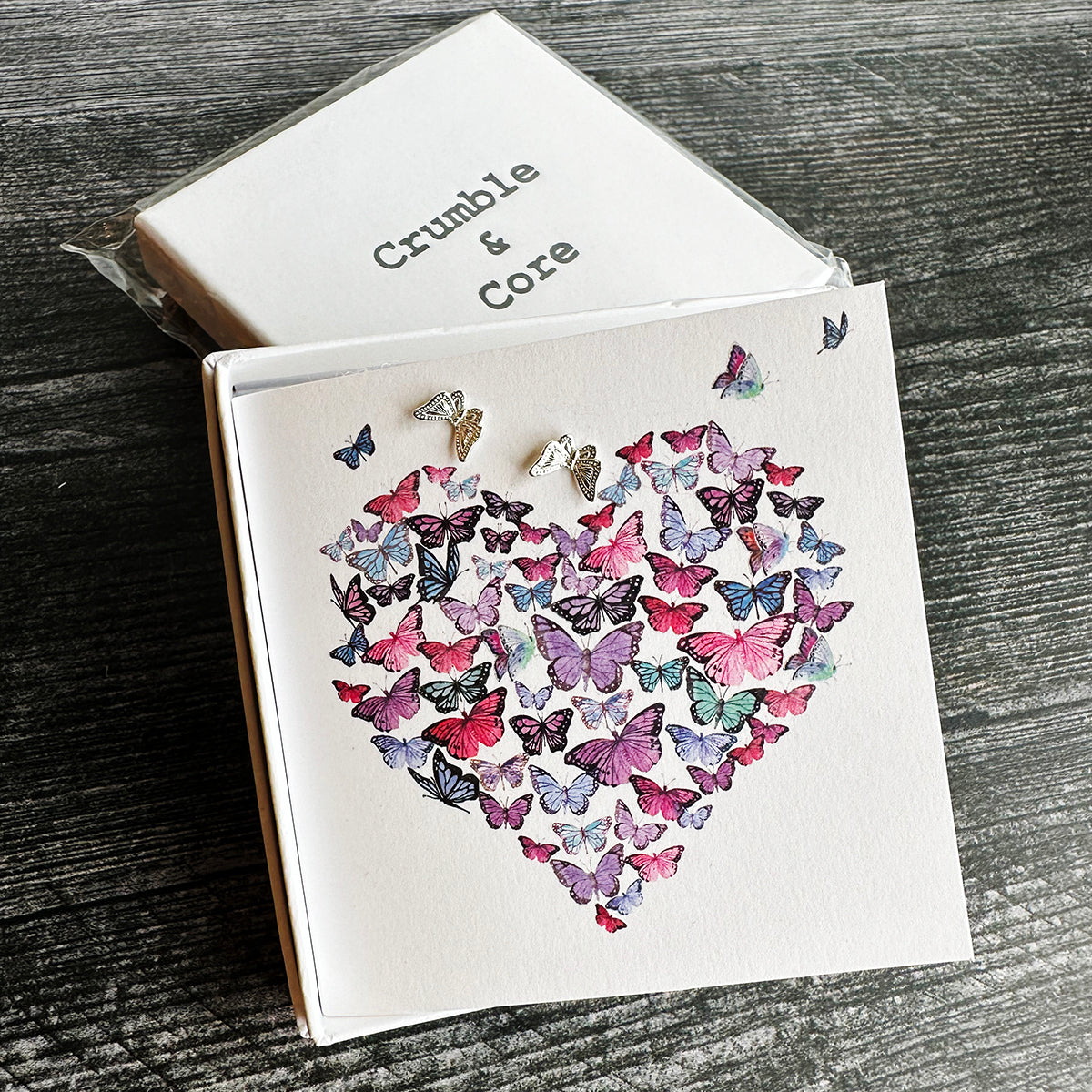 Crumble & Core Boxed Sterling Silver Earrings & Card Duo