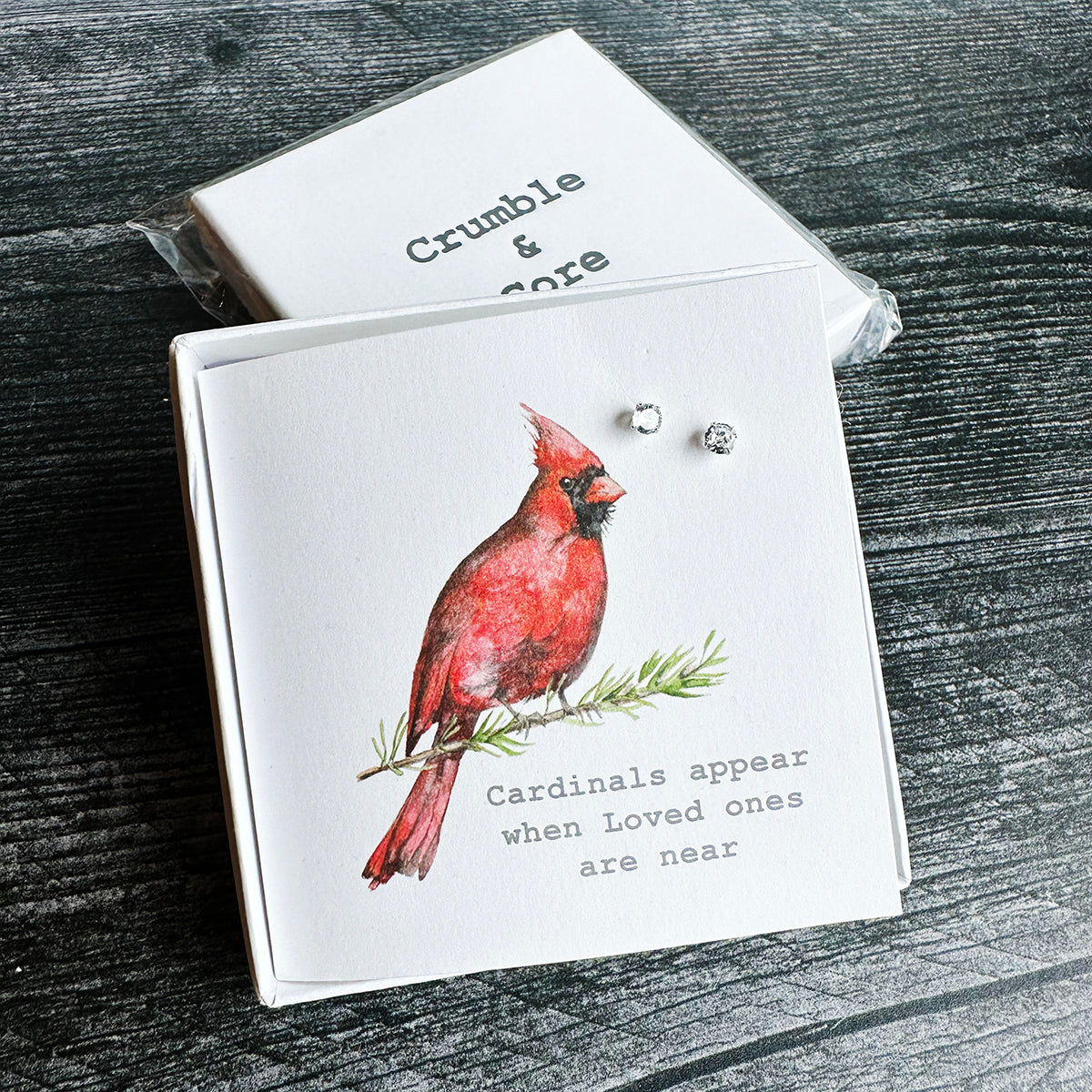 Crumble & Core Boxed Sterling Silver Earrings & Card Duo