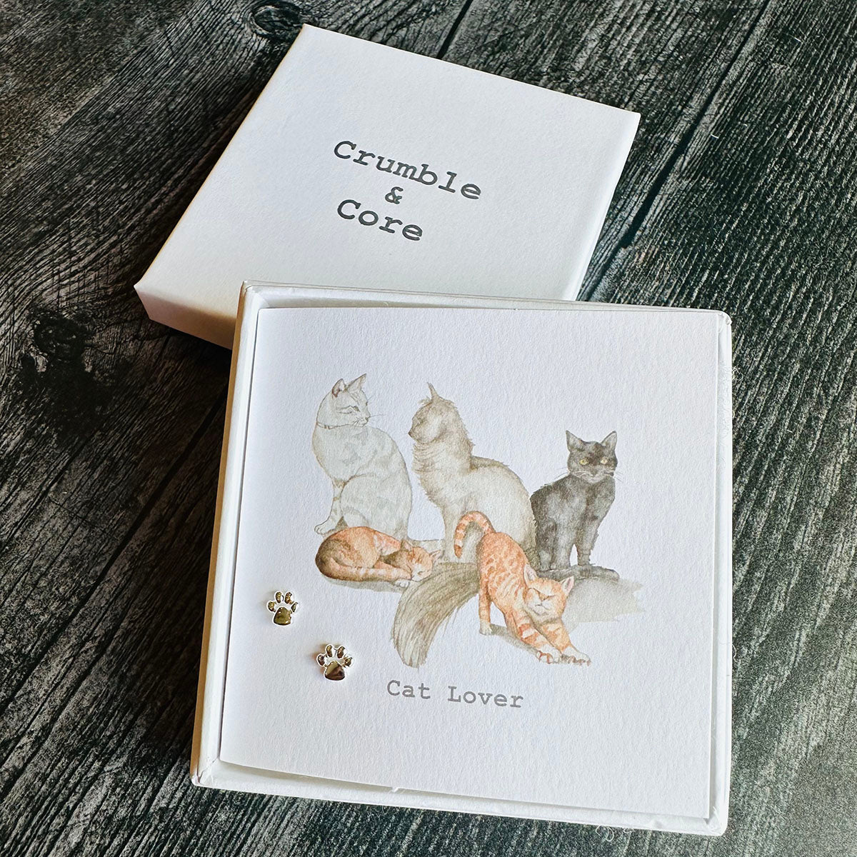 Crumble & Core Boxed Sterling Silver Earrings & Card Duo