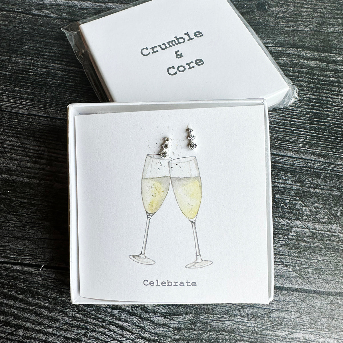 Crumble & Core Boxed Sterling Silver Earrings & Card Duo