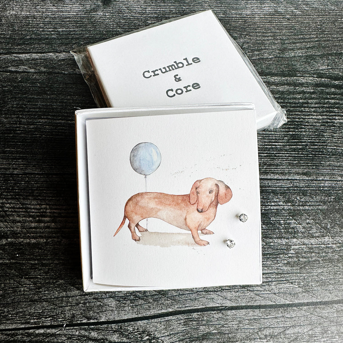 Crumble & Core Boxed Sterling Silver Earrings & Card Duo