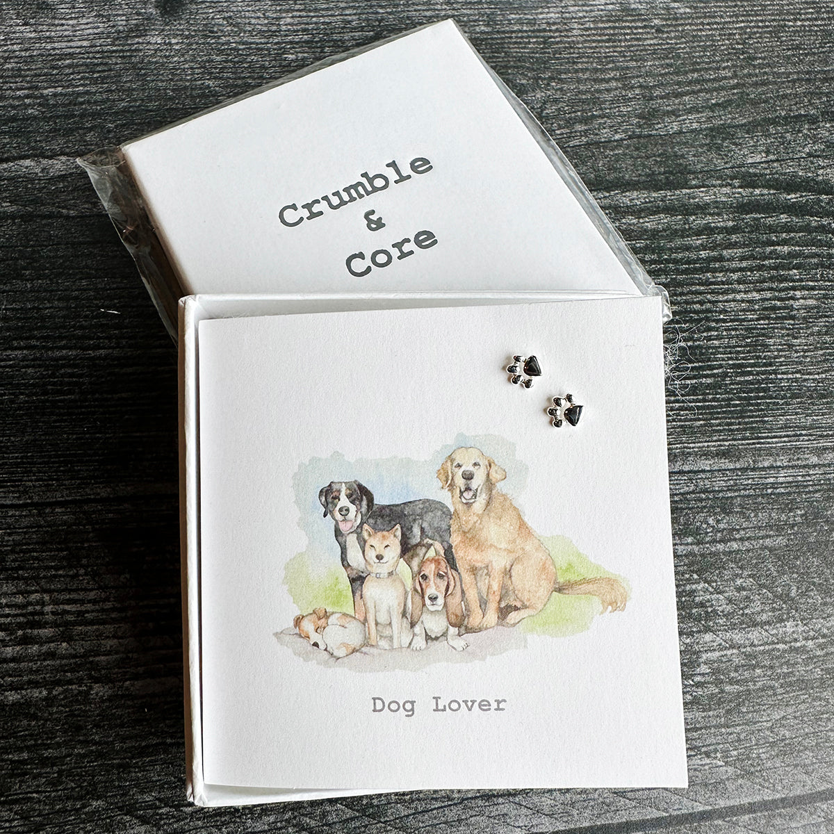 Crumble & Core Boxed Sterling Silver Earrings & Card Duo