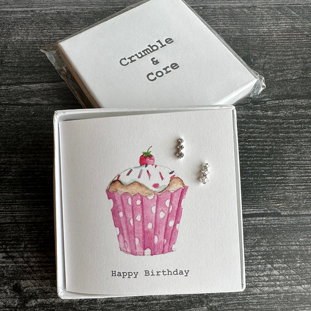 Crumble & Core Boxed Sterling Silver Earrings & Card Duo