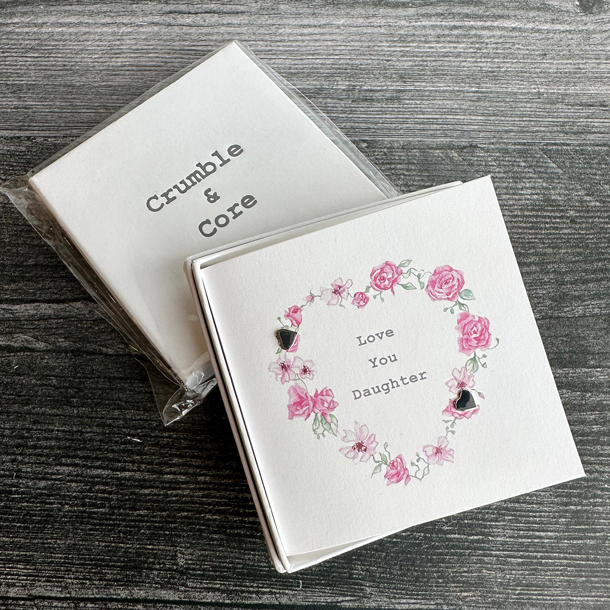 Crumble & Core Boxed Sterling Silver Earrings & Card Duo