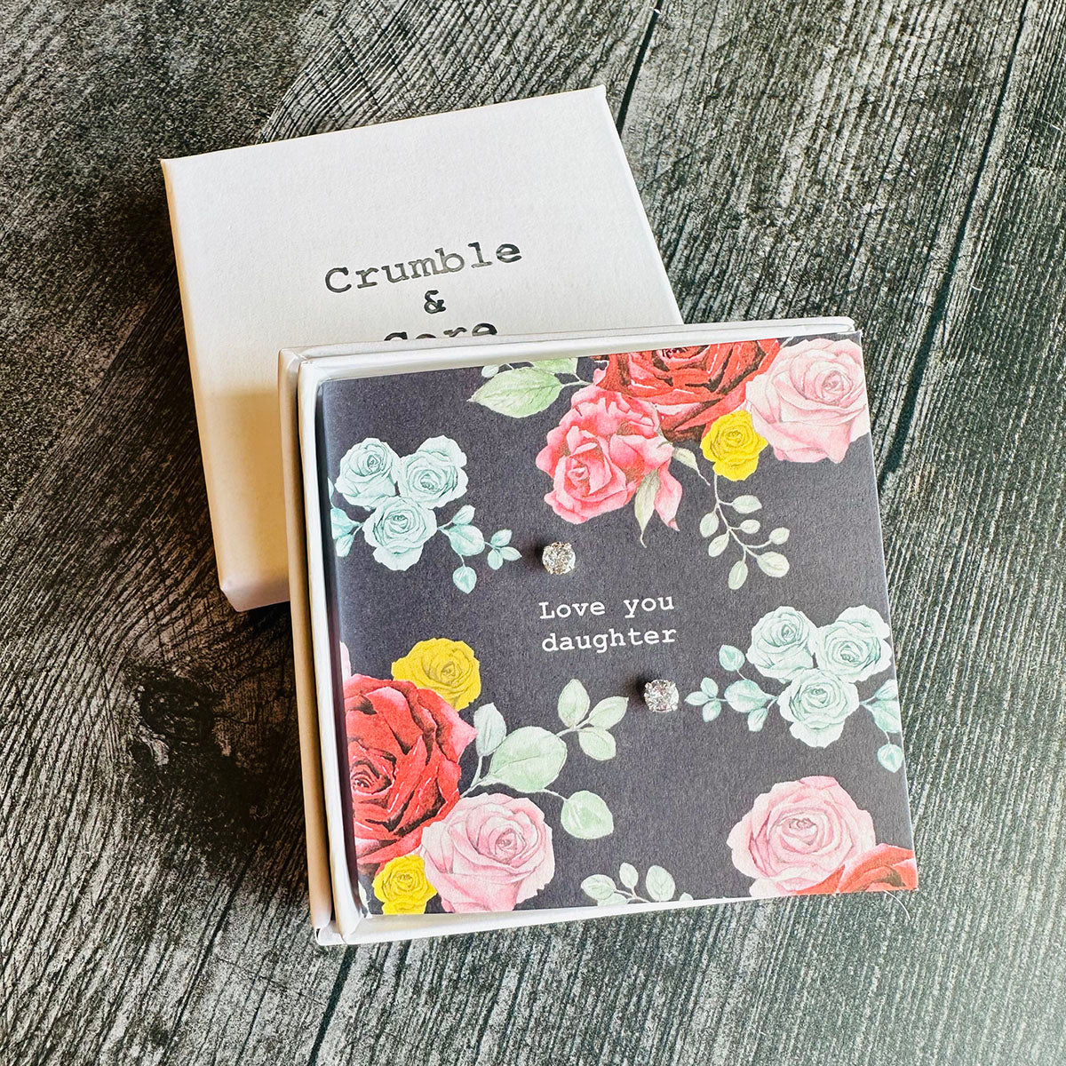 Crumble & Core Boxed Sterling Silver Earrings & Card Duo