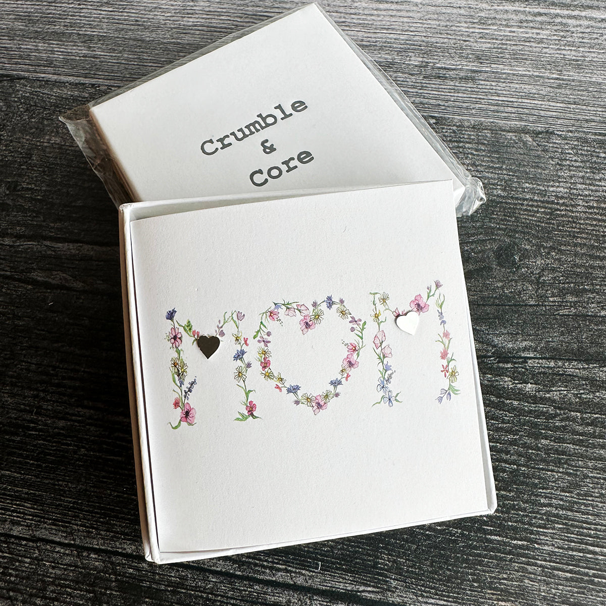 Crumble & Core Boxed Sterling Silver Earrings & Card Duo