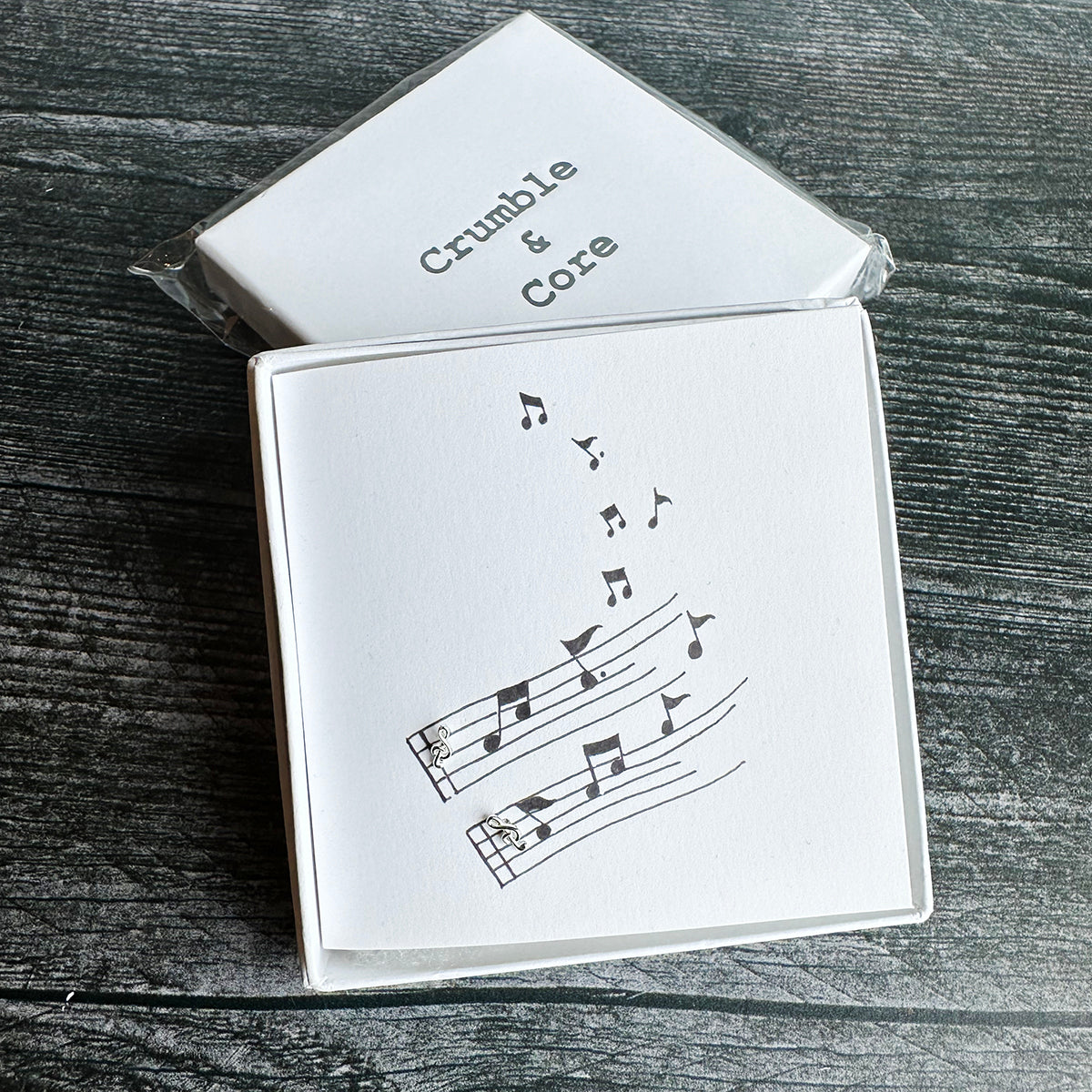 Crumble & Core Boxed Sterling Silver Earrings & Card Duo
