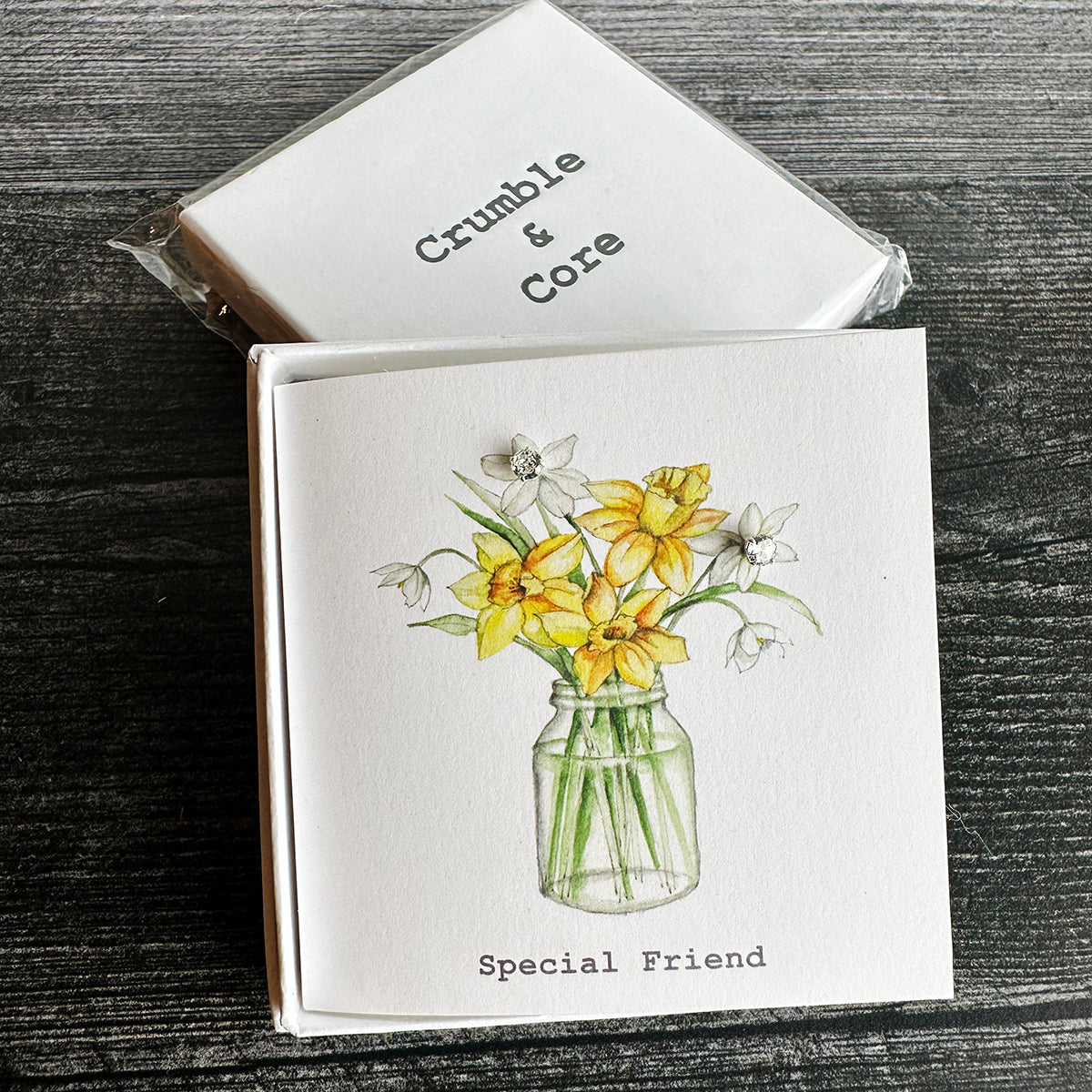 Crumble & Core Boxed Sterling Silver Earrings & Card Duo