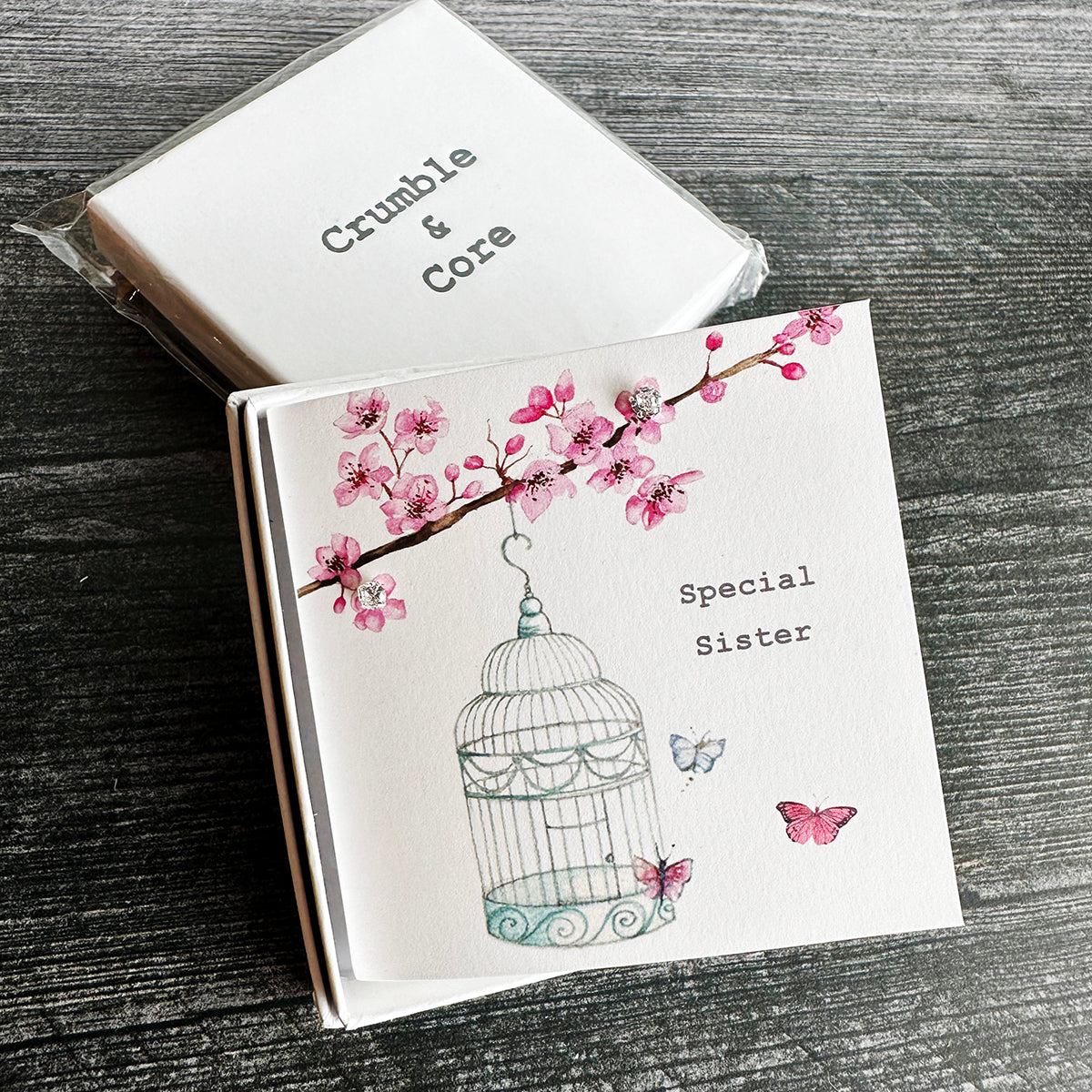 Crumble & Core Boxed Sterling Silver Earrings & Card Duo