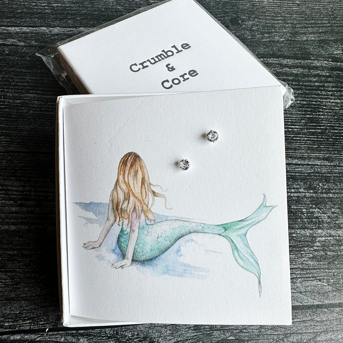 Crumble & Core Boxed Sterling Silver Earrings & Card Duo