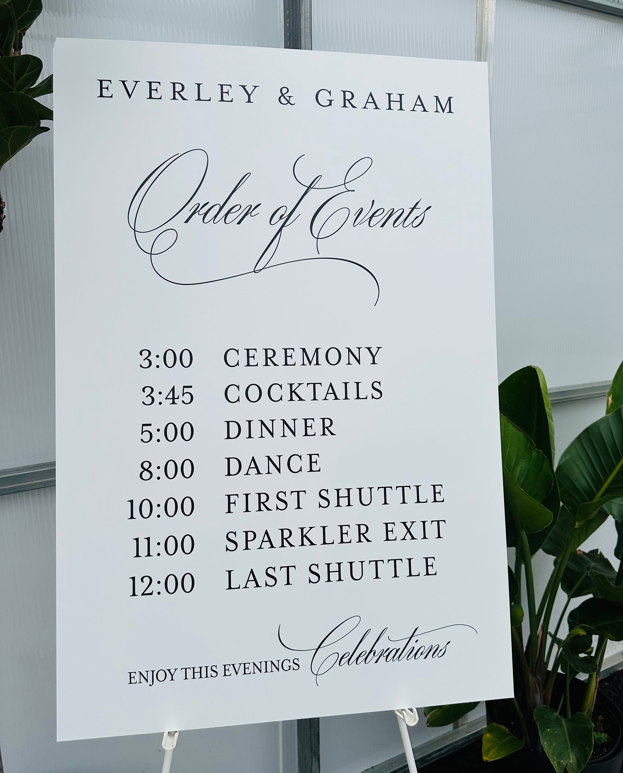 π€ The Everley Collection β Order of Events Sign 24"x36"