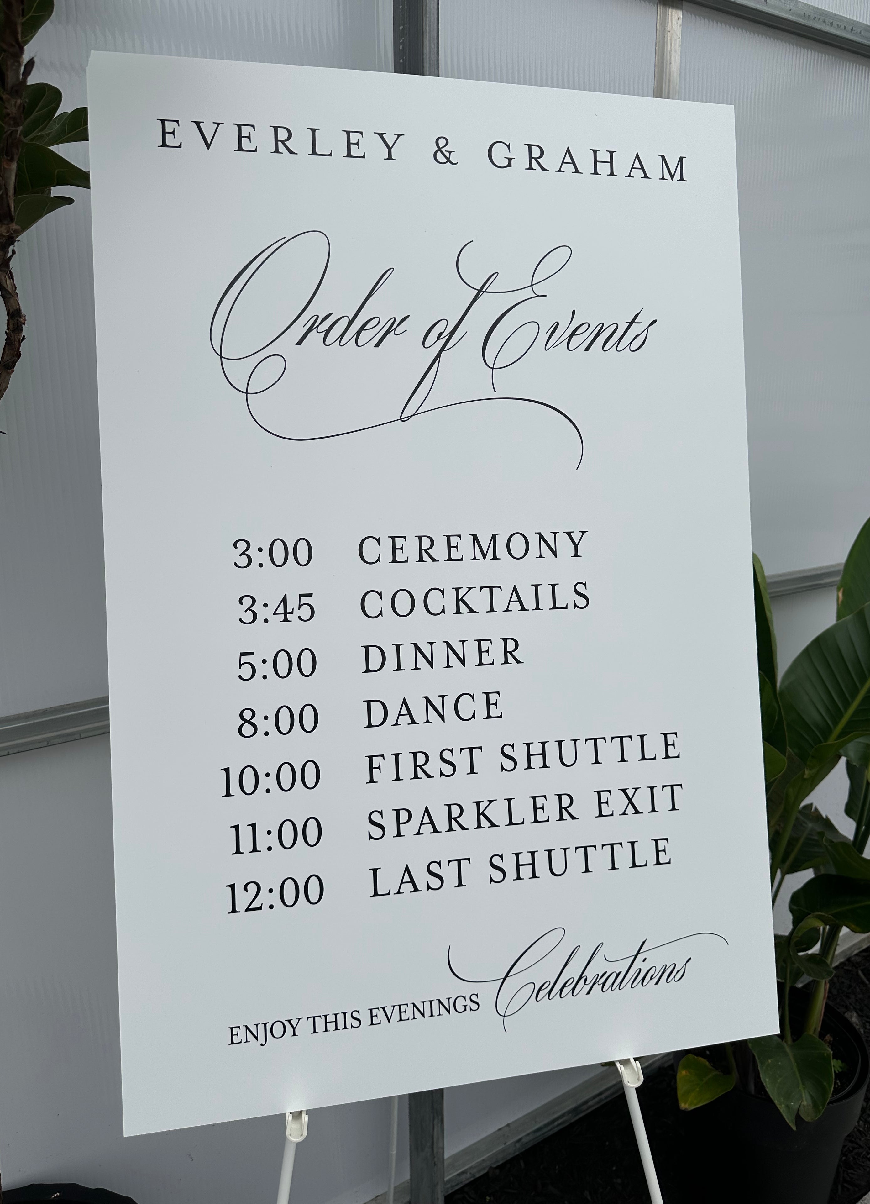 π€ The Everley Collection β Order of Events Sign 24"x36"