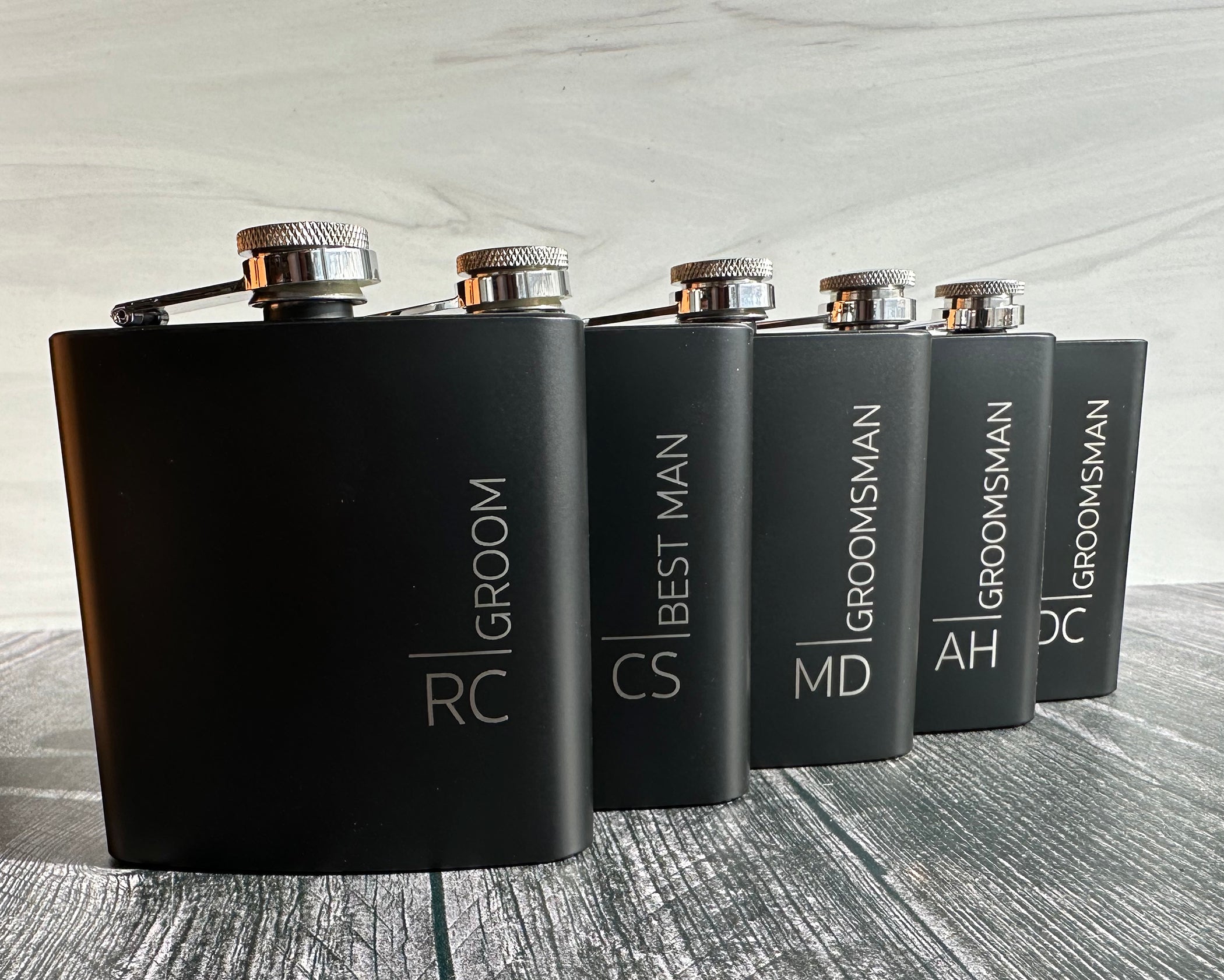 Black Engraved Flask Design 3