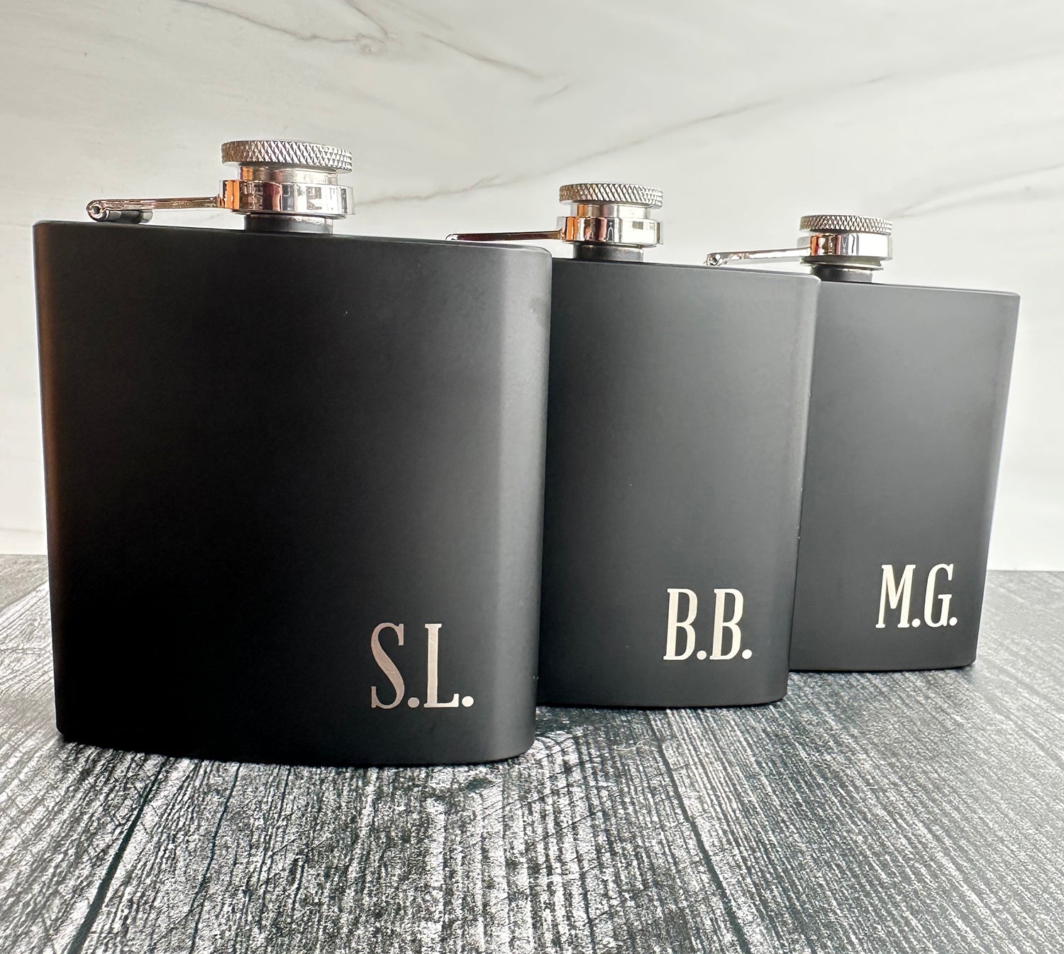 Black Engraved Flask Design 5