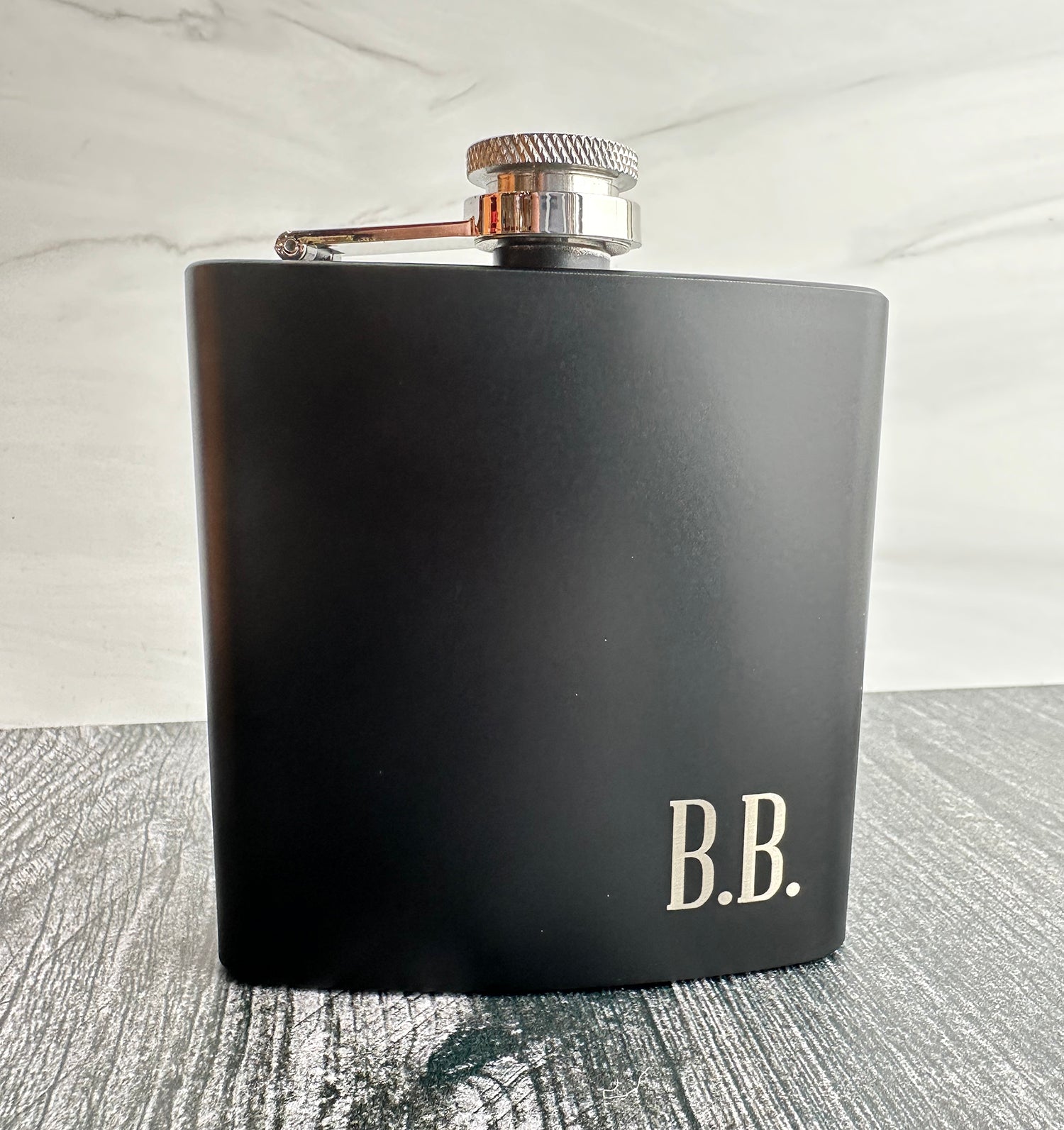 Black Engraved Flask Design 5