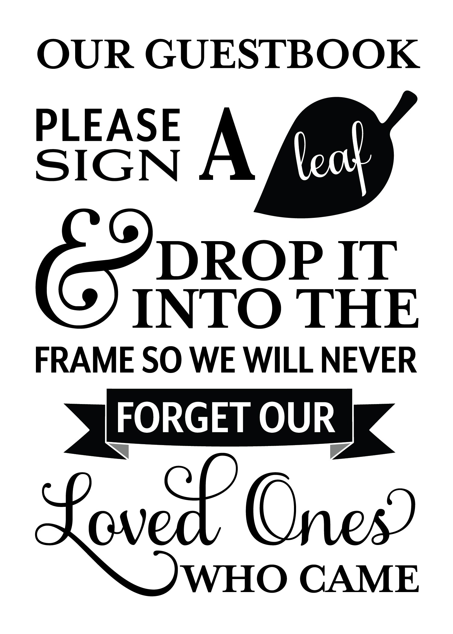 Leaf Drop Antler Guestbook Alternative