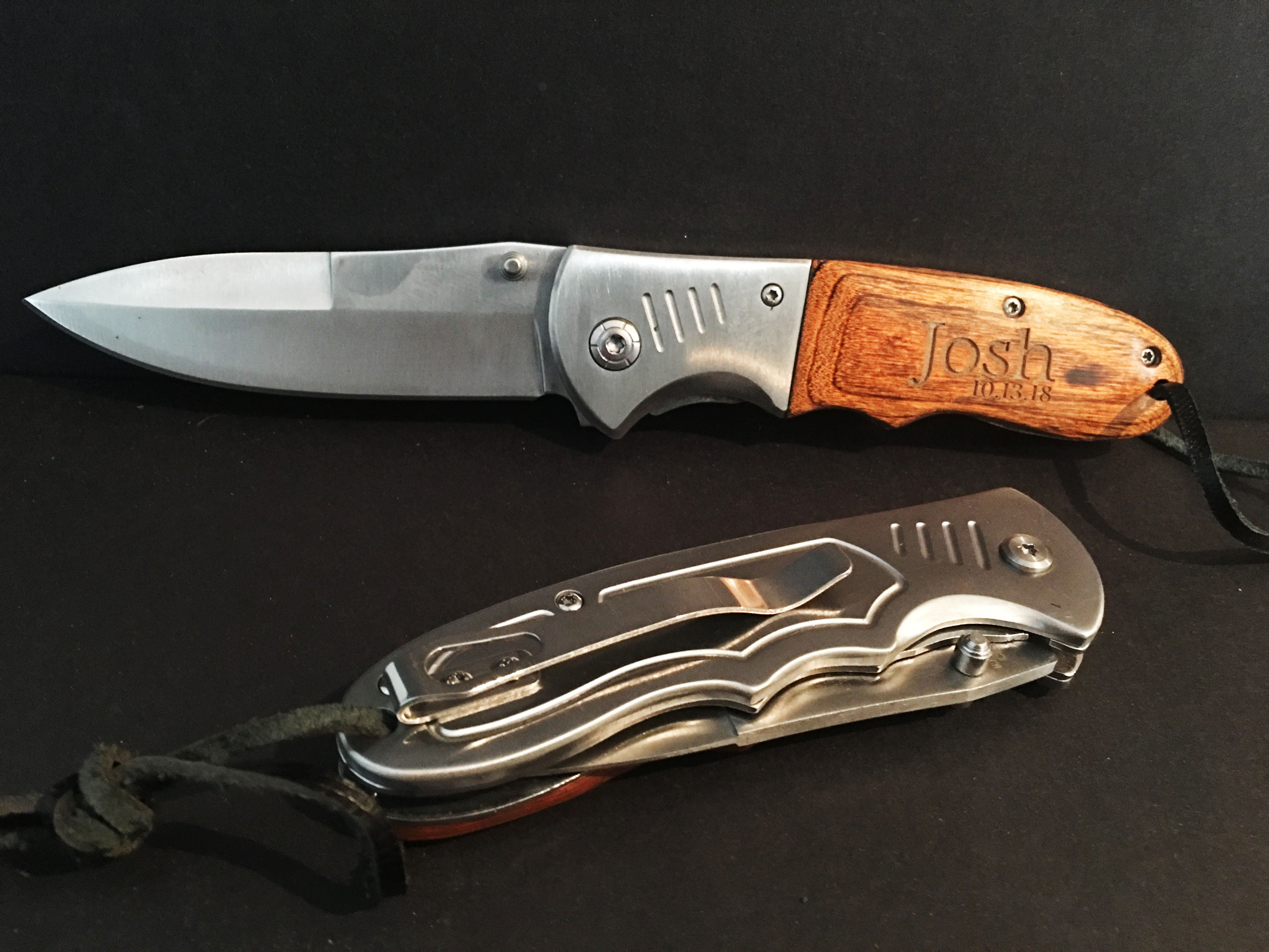 Engraved Hunting Knife