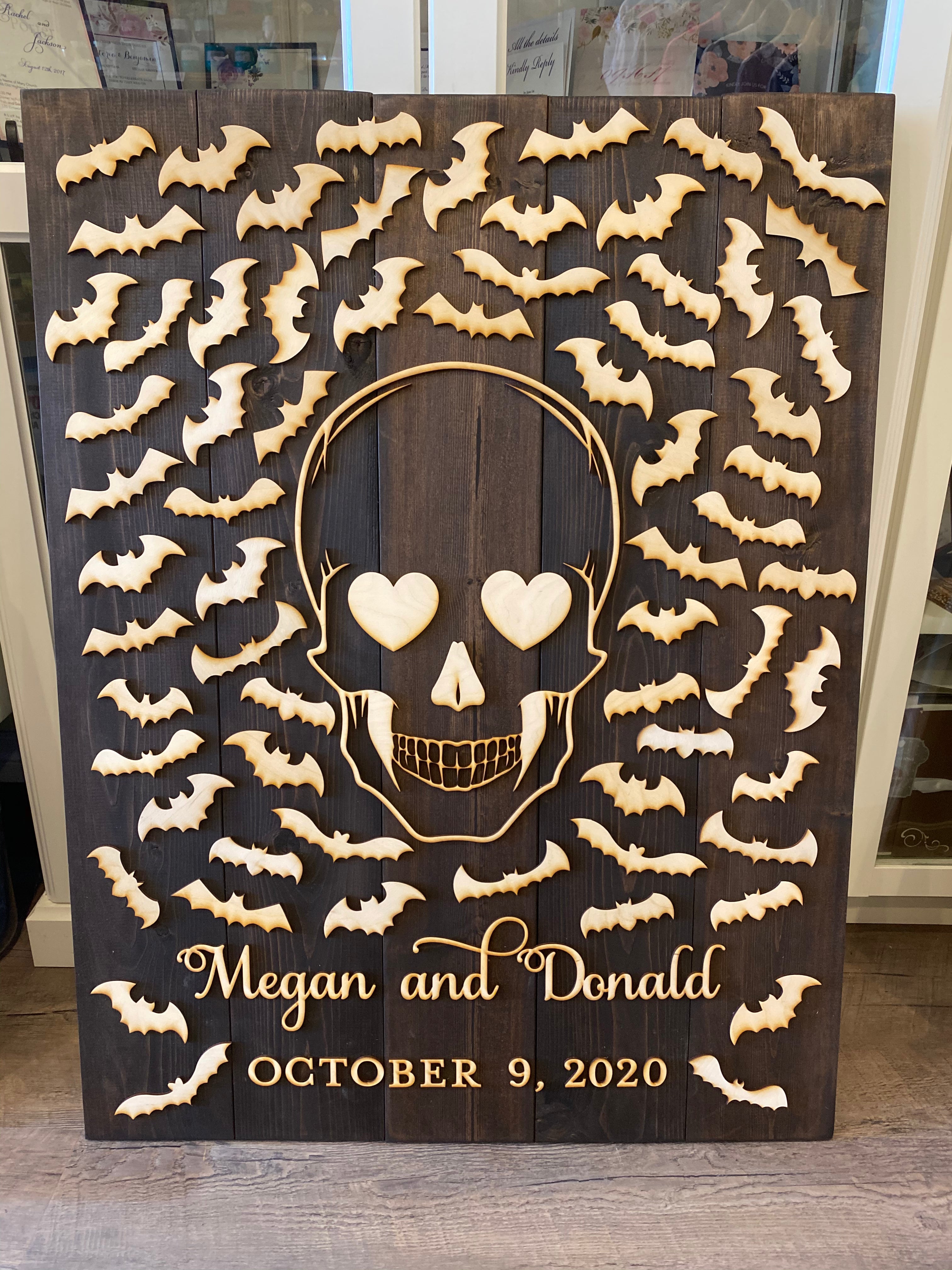 Halloween Inspired Wood Guestbook Alternative