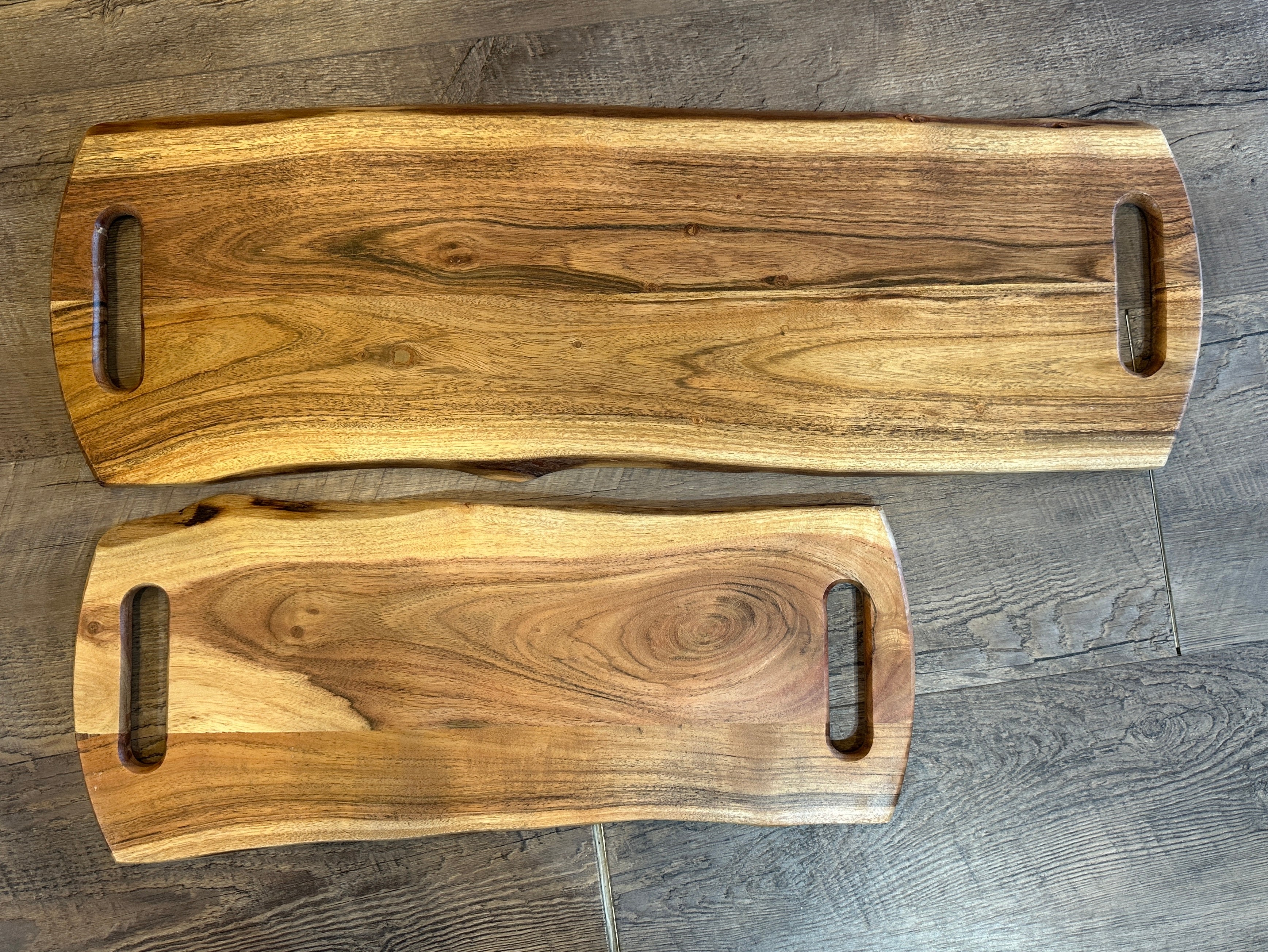 Acacia Charcuterie Serving Board with Built In Handles _ Choose Size