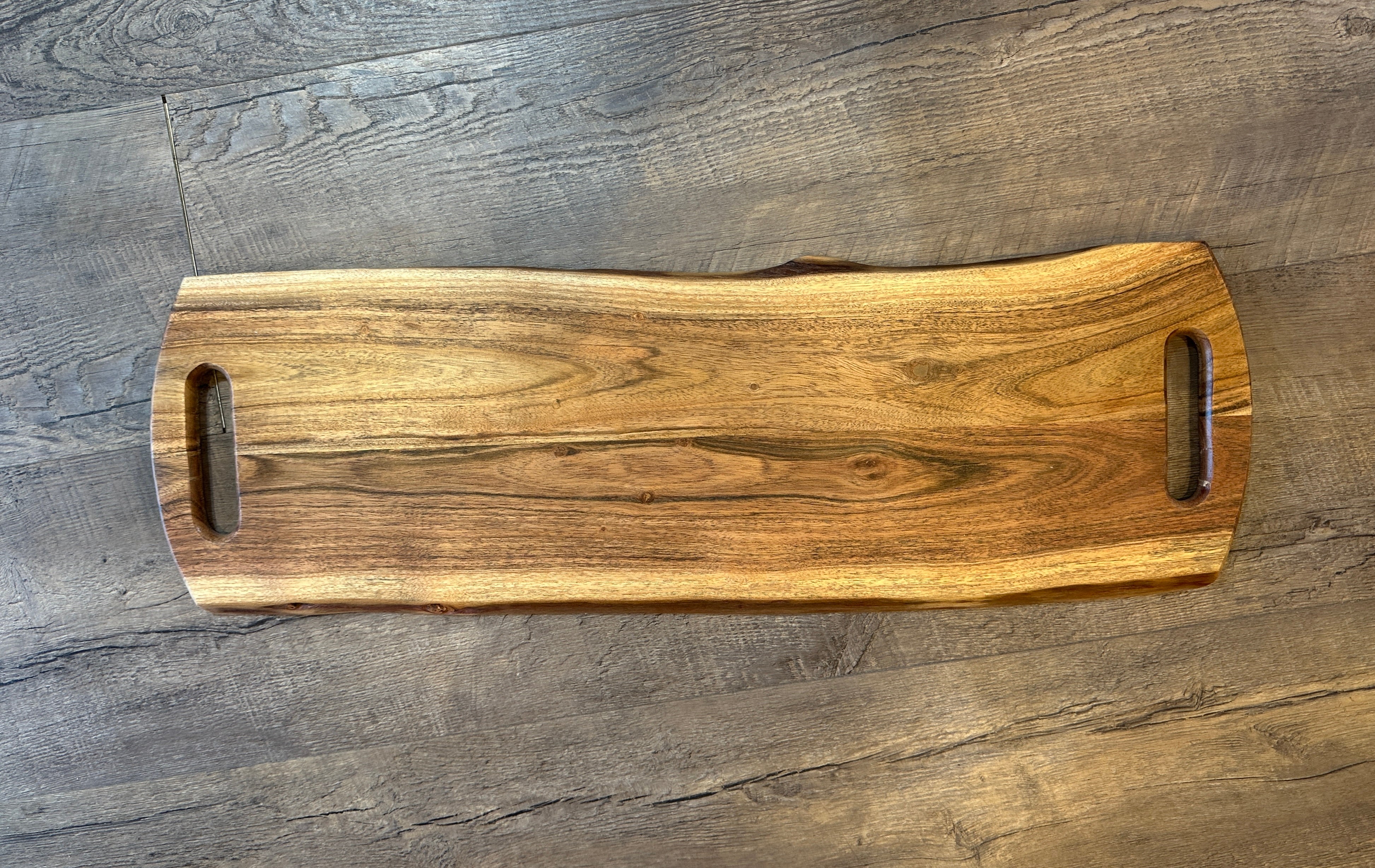 Acacia Charcuterie Serving Board with Built In Handles _ Choose Size