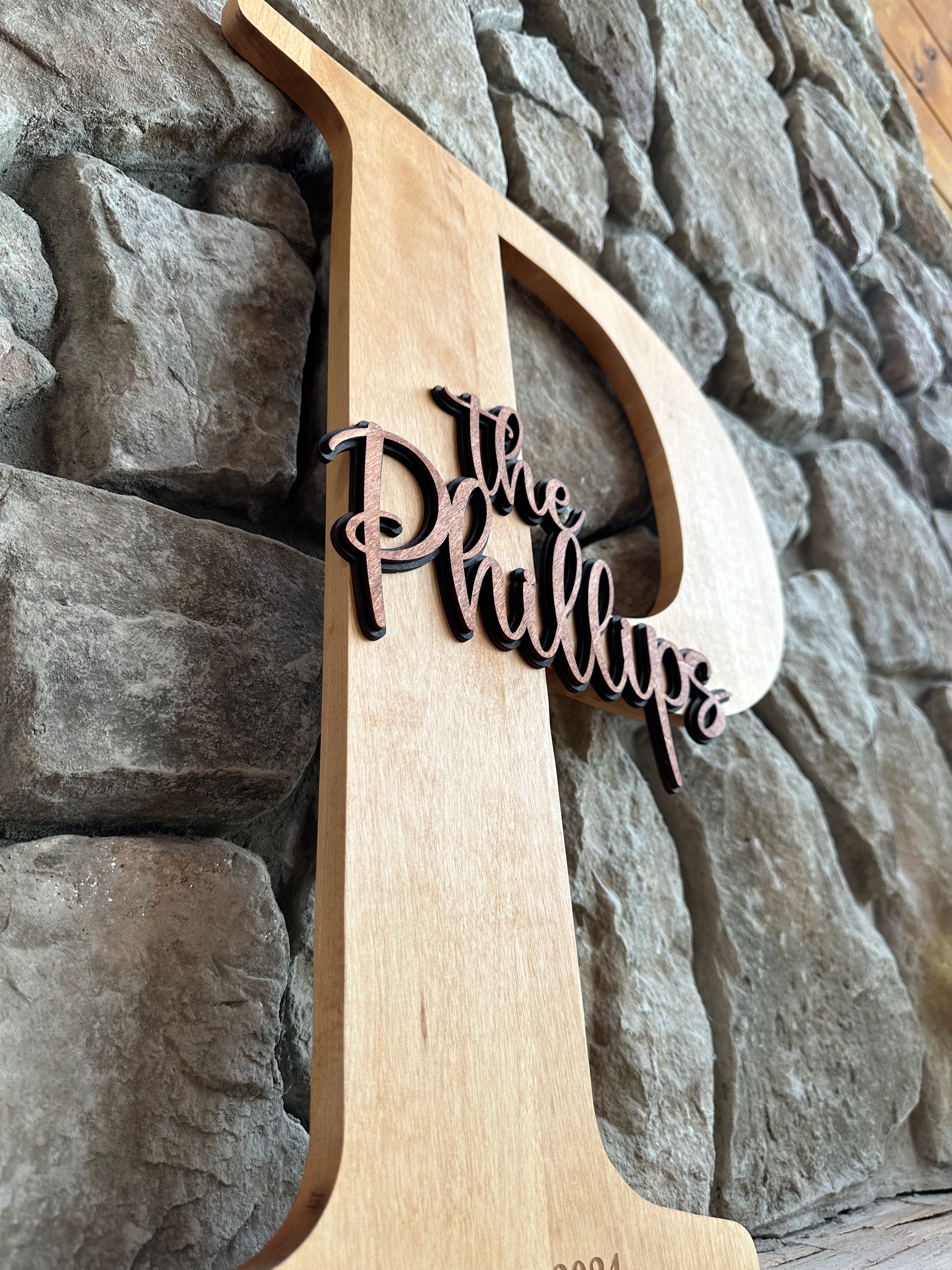 Custom Initial Wood Guestbook Alternative