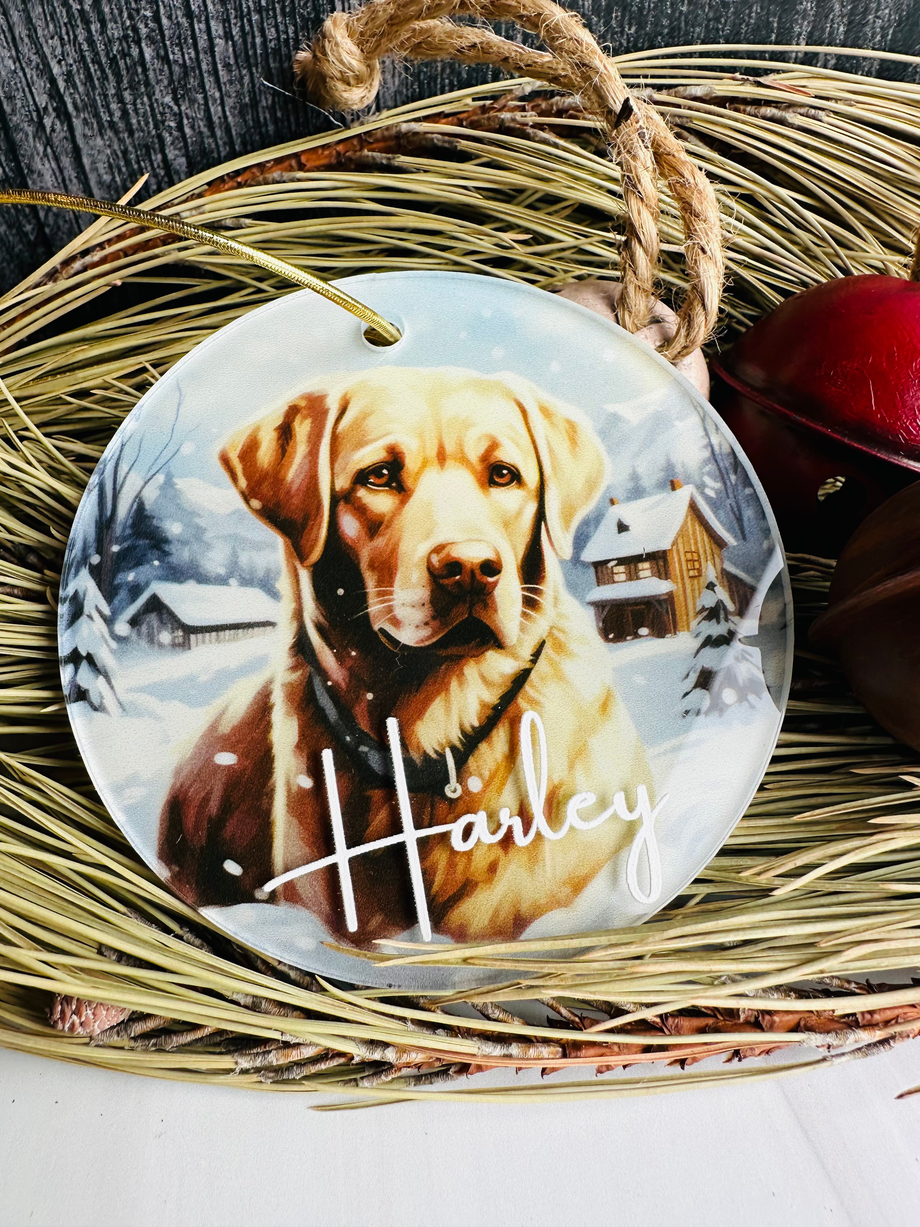 Watercolour Dog Ornaments with Name