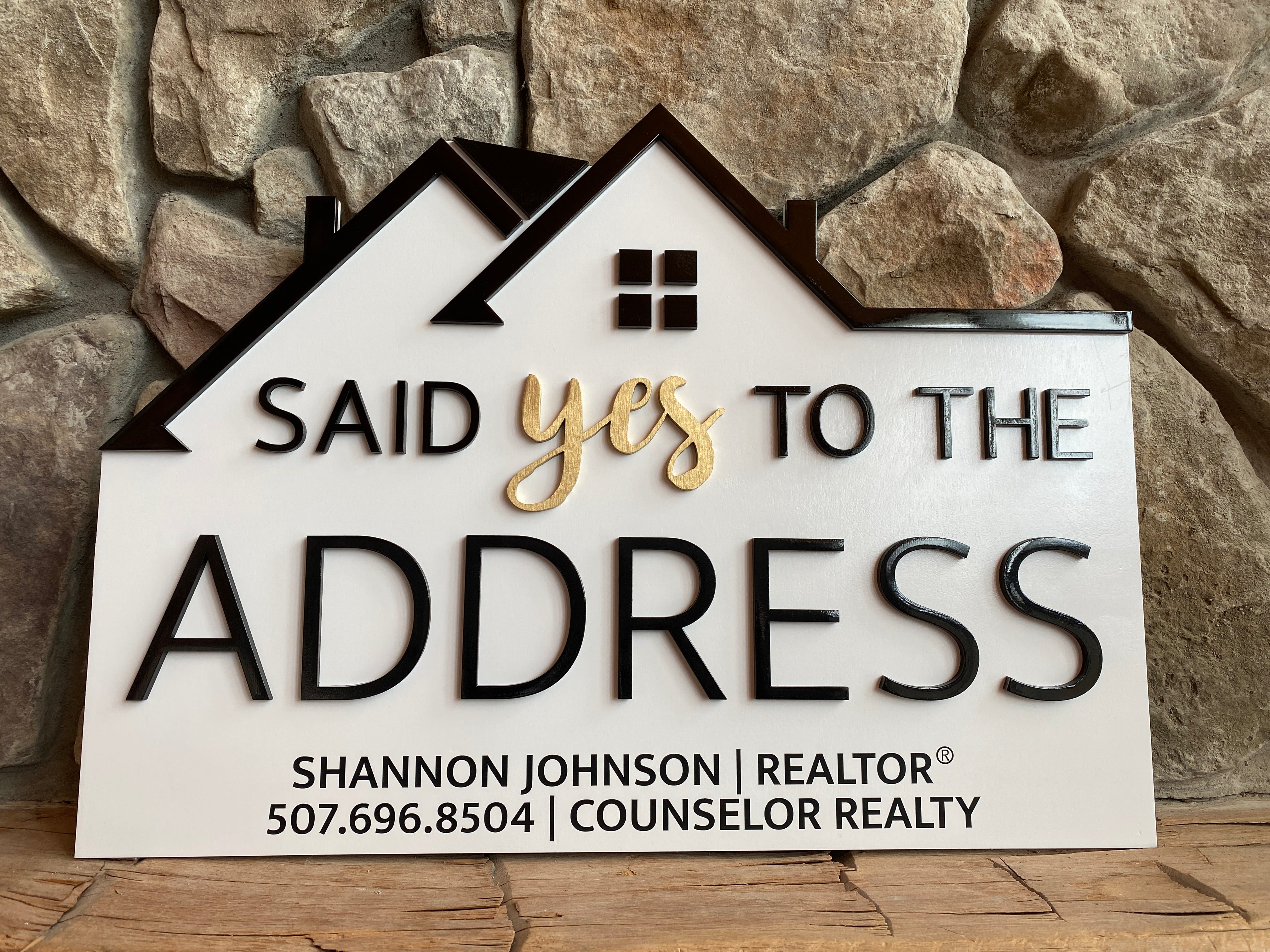 Said Yes to the Address Sign, Real Estate Social Media Sign