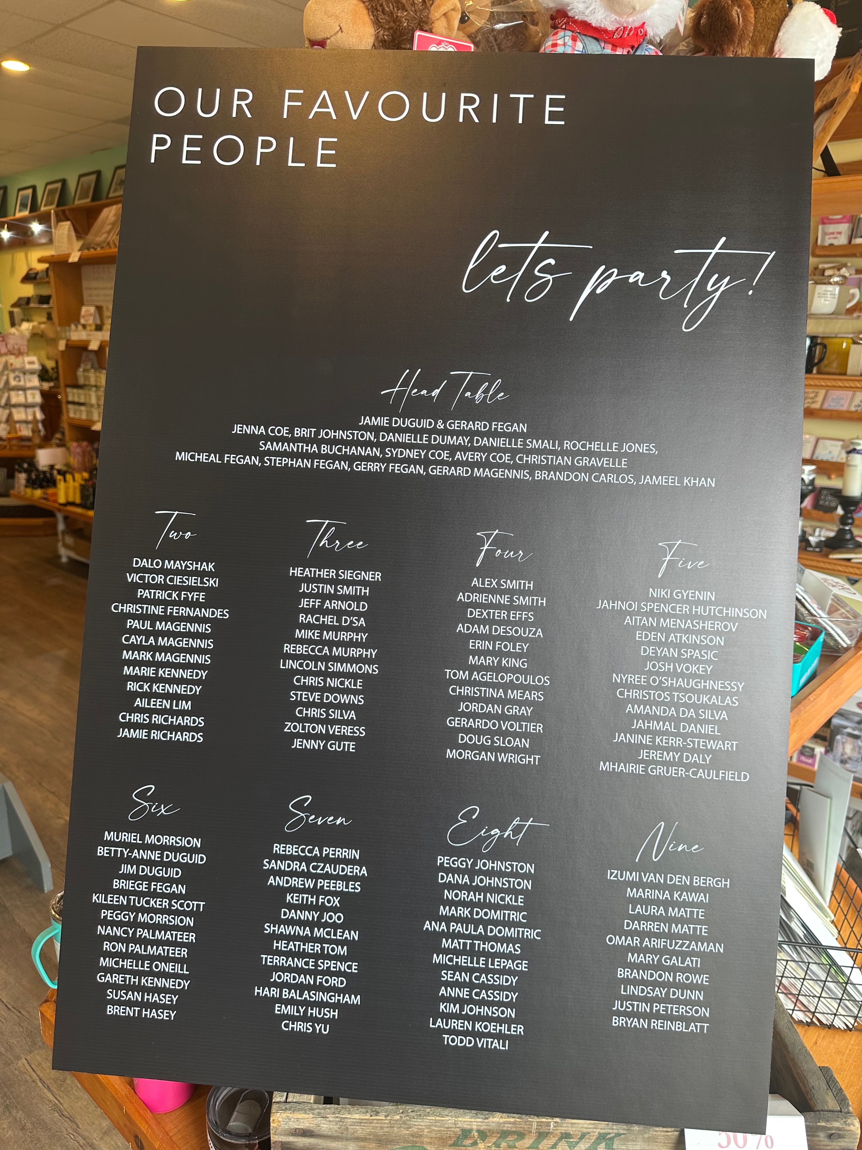 🎉 Let’s Party Seating Chart — Modern Wedding Sign | 24x36" Foamboard or Acrylic