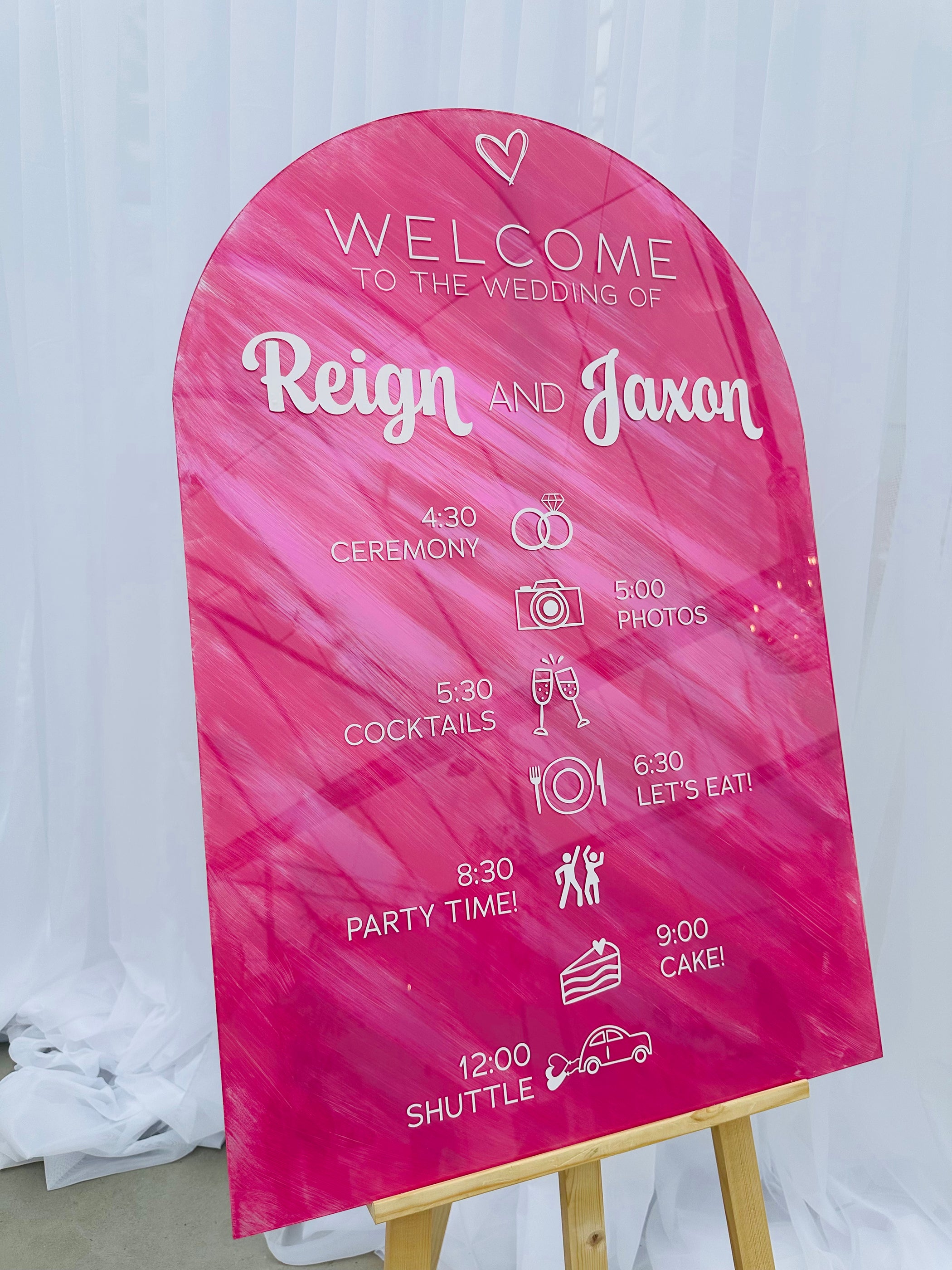 Arch Acrylic Welcome Timeline Sign 24"x36"
