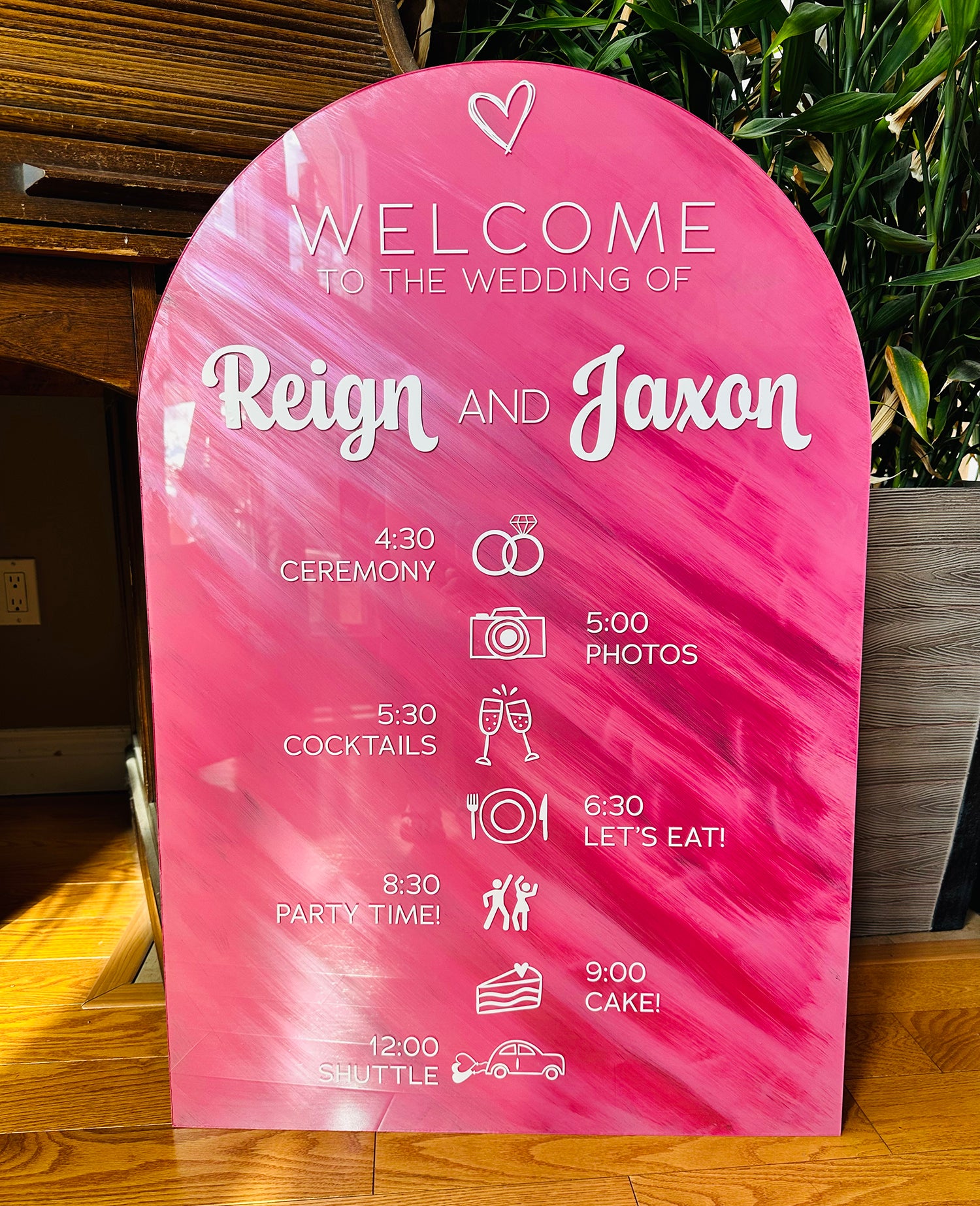 Arch Acrylic Welcome Timeline Sign 24"x36"