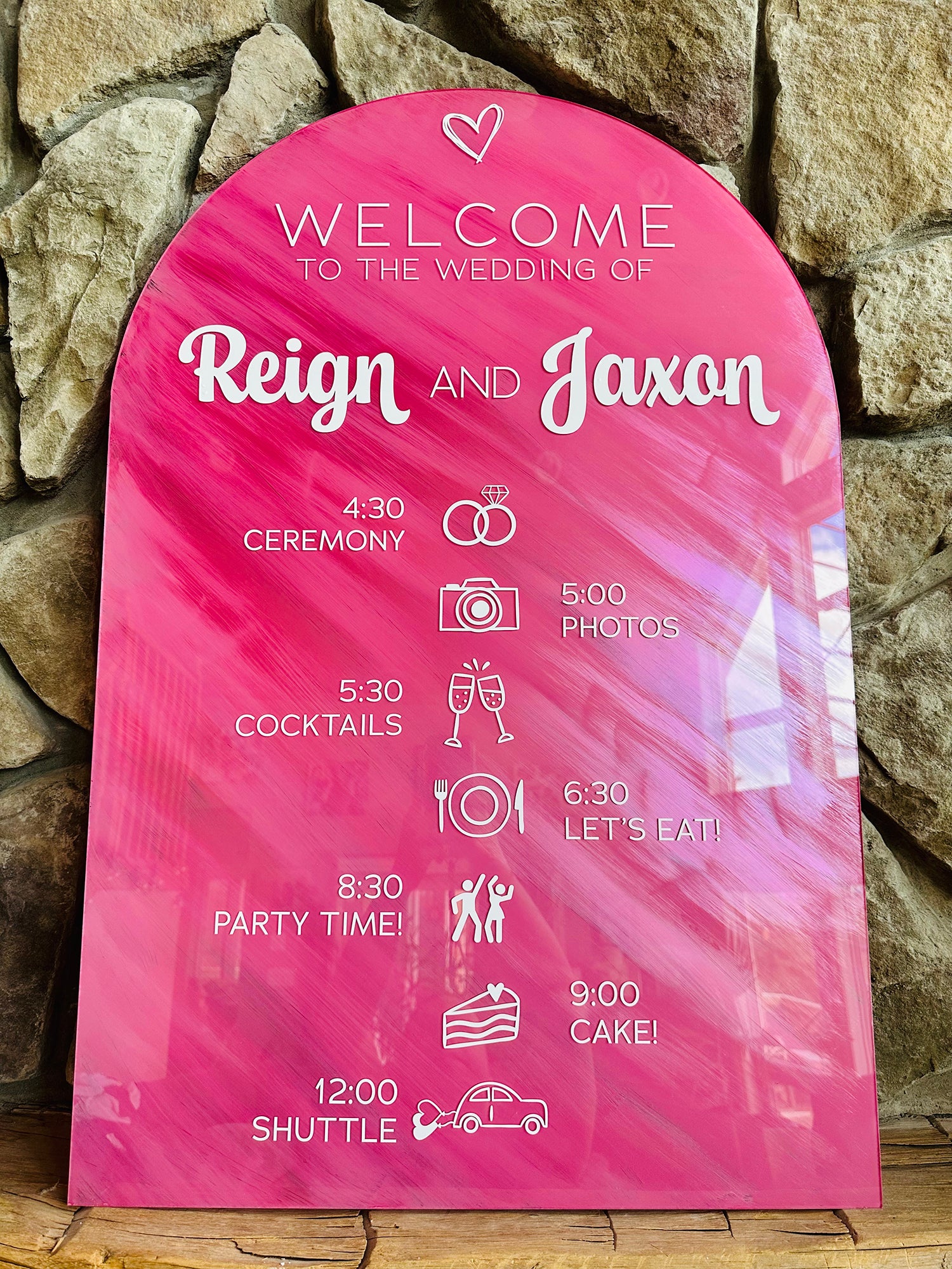 Arch Acrylic Welcome Timeline Sign 24"x36"