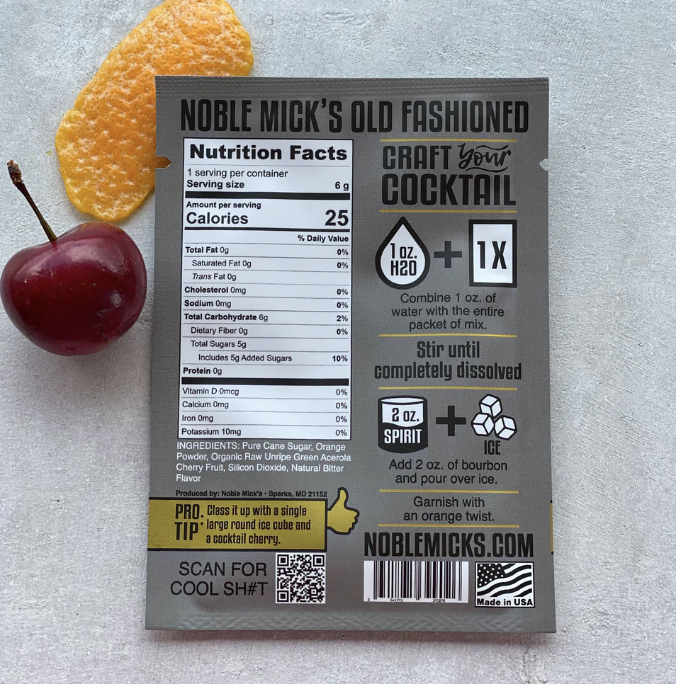 Noble Mick's Single Serve Craft Cocktail Packets