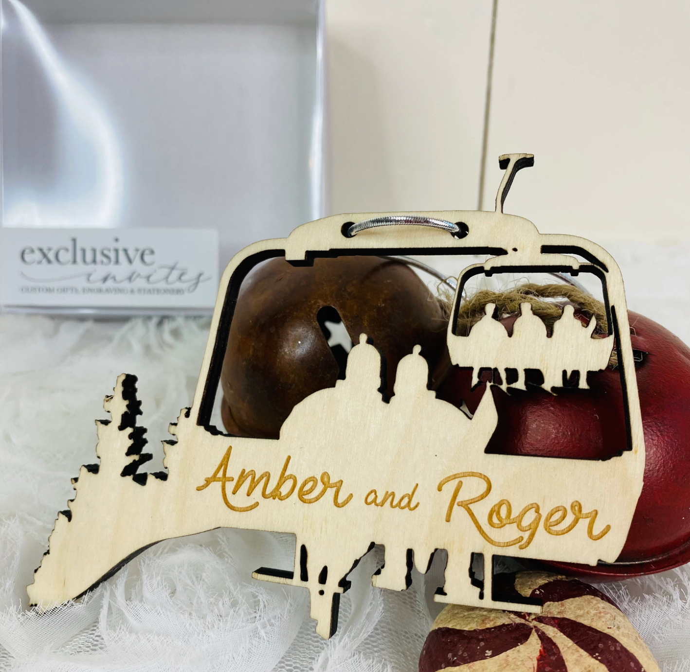 Ski Lift Ornament, Couples Ornament