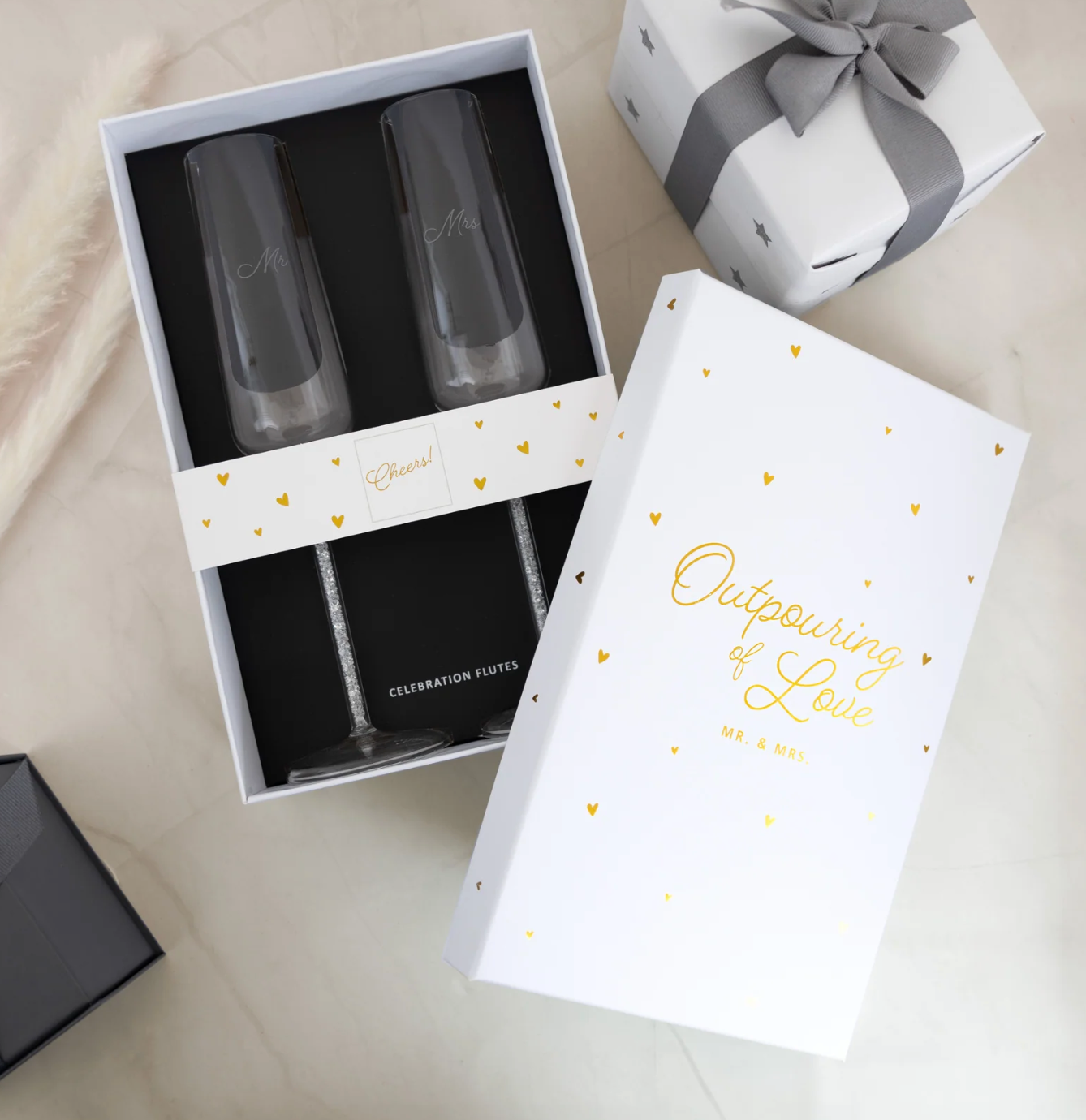 Outpouring of Love Mr & Mrs 7oz Toasting Glass Set