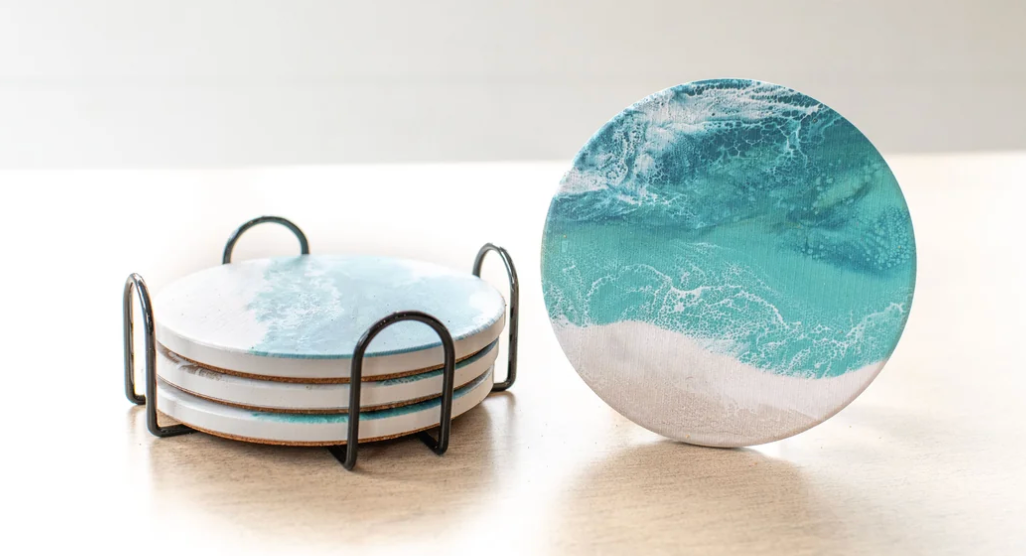Lynn & Liana Ceramic Resin Coasters