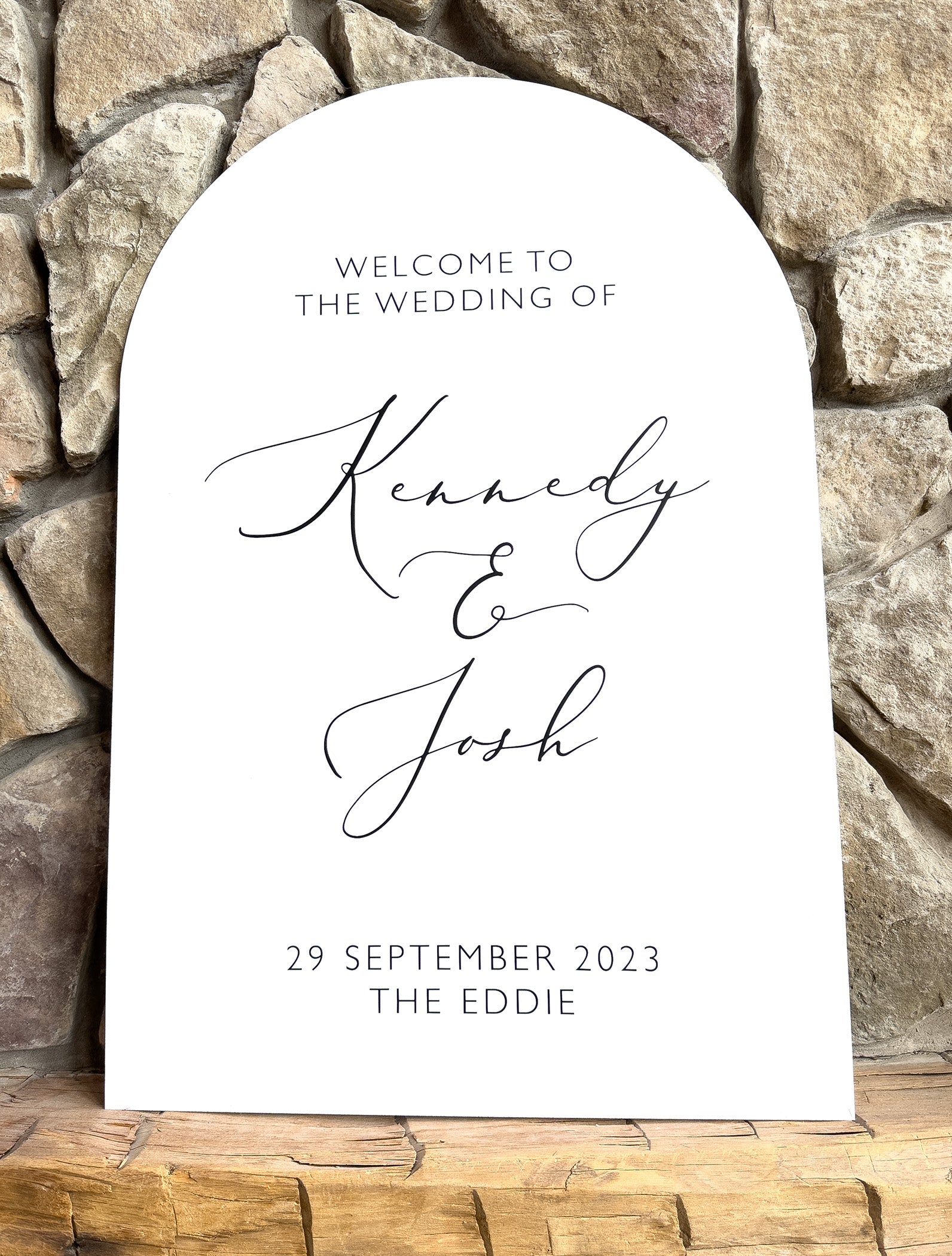 π€ The Kennedy Collection β Arched Acrylic Wedding Welcome Sign