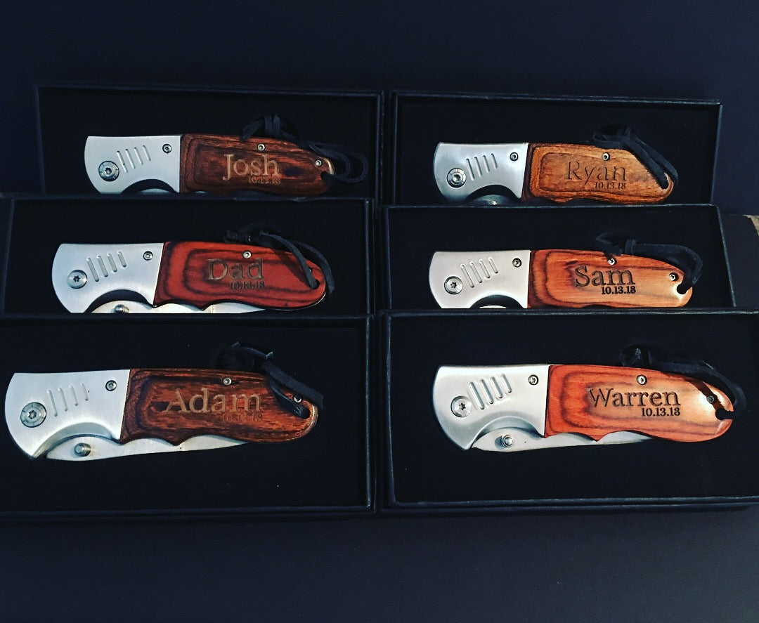 Engraved Hunting Knife