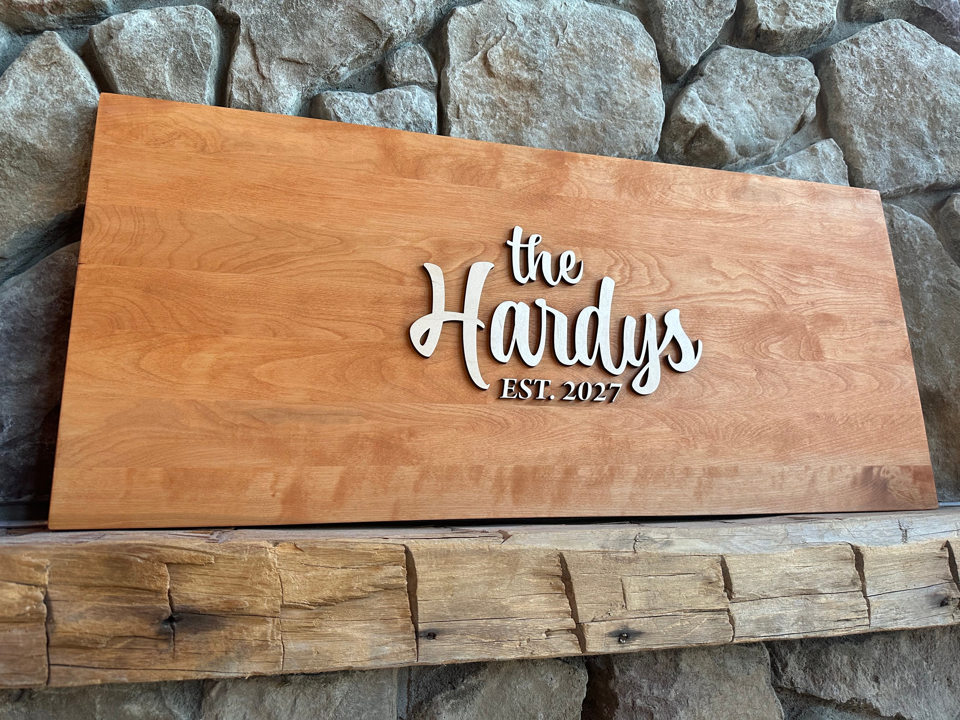🌿 The Hardy Design — 3D Laser Cut Guestbook Alternative Sign