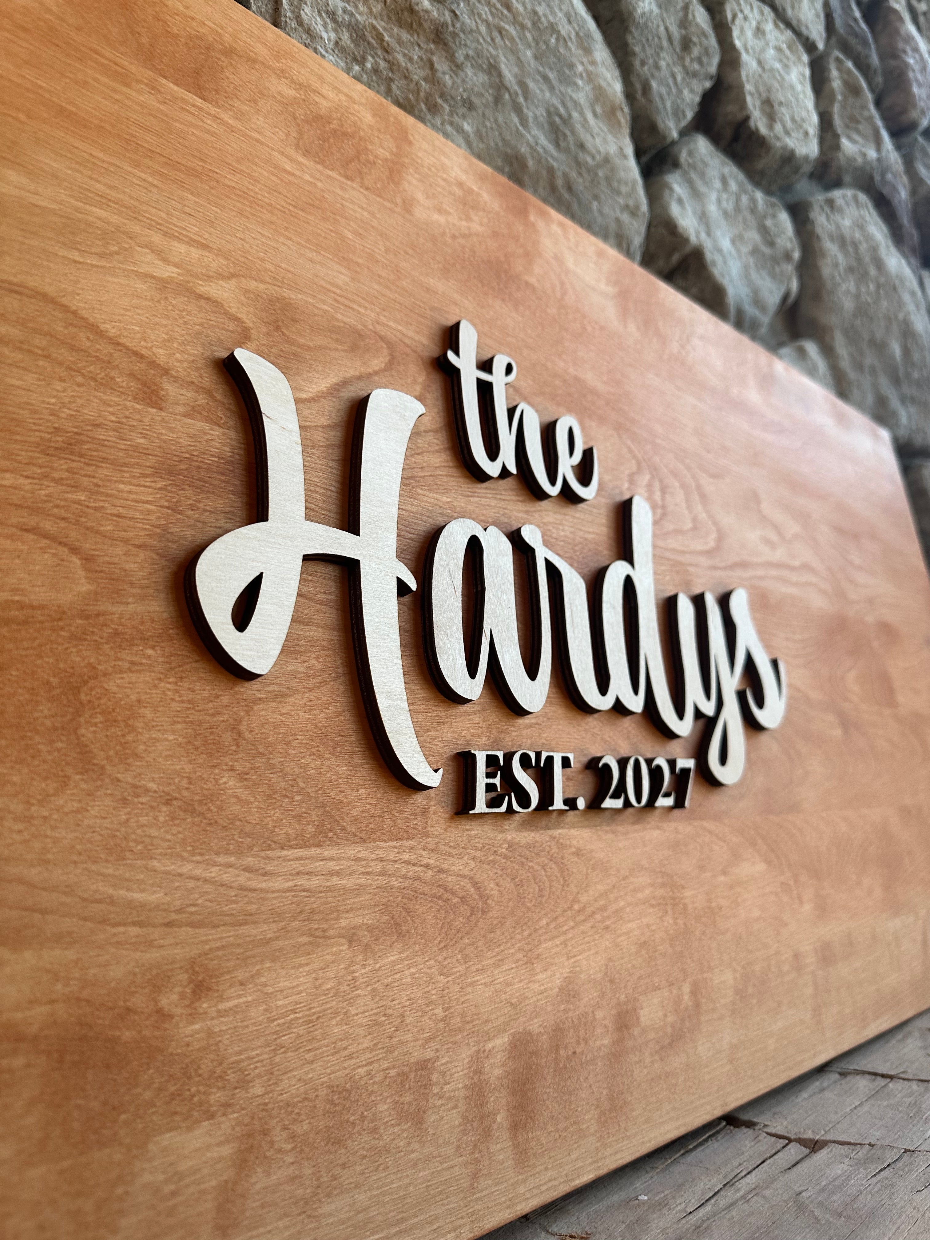 🌿 The Hardy Design — 3D Laser Cut Guestbook Alternative Sign