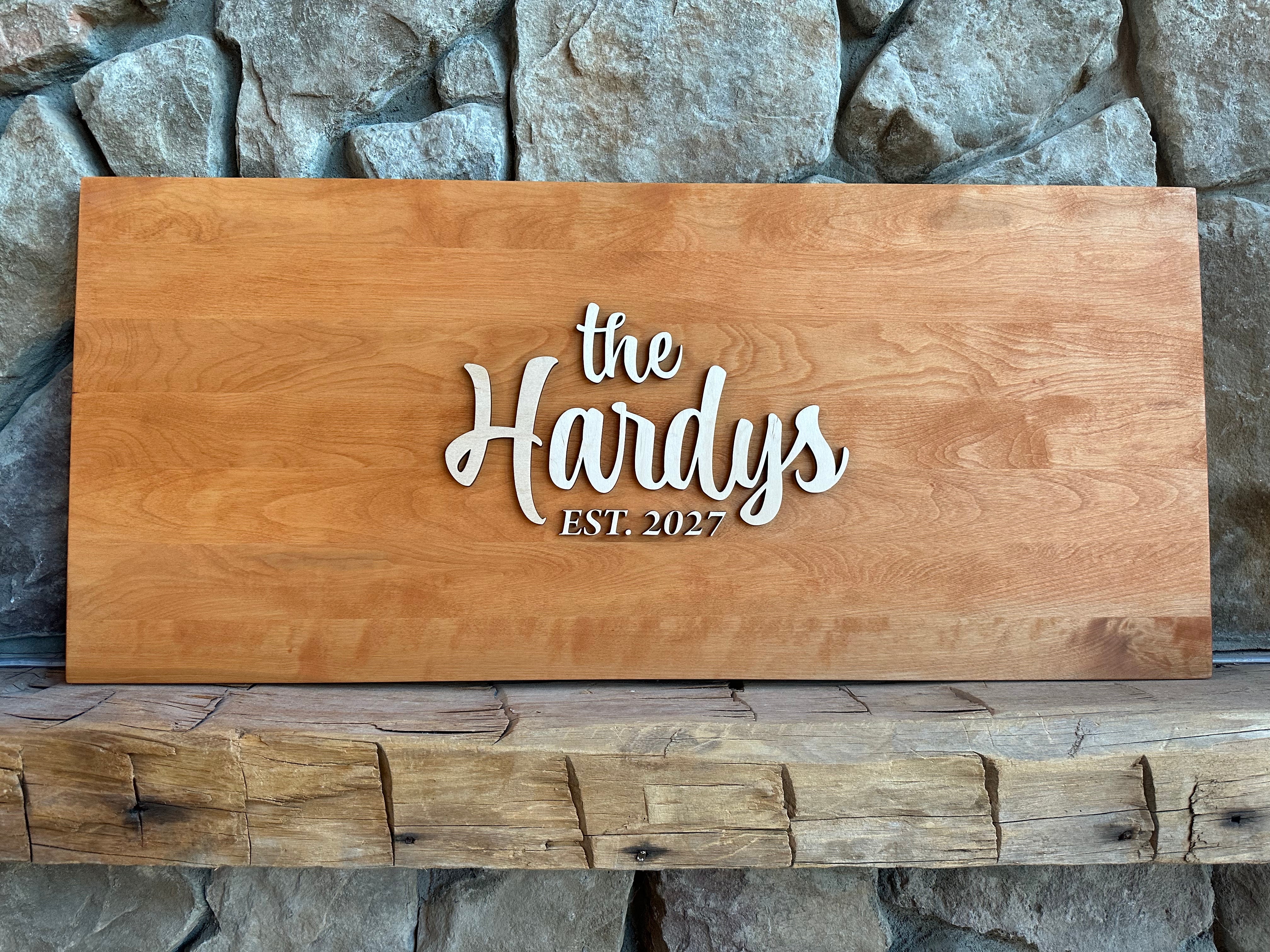 🌿 The Hardy Design — 3D Laser Cut Guestbook Alternative Sign