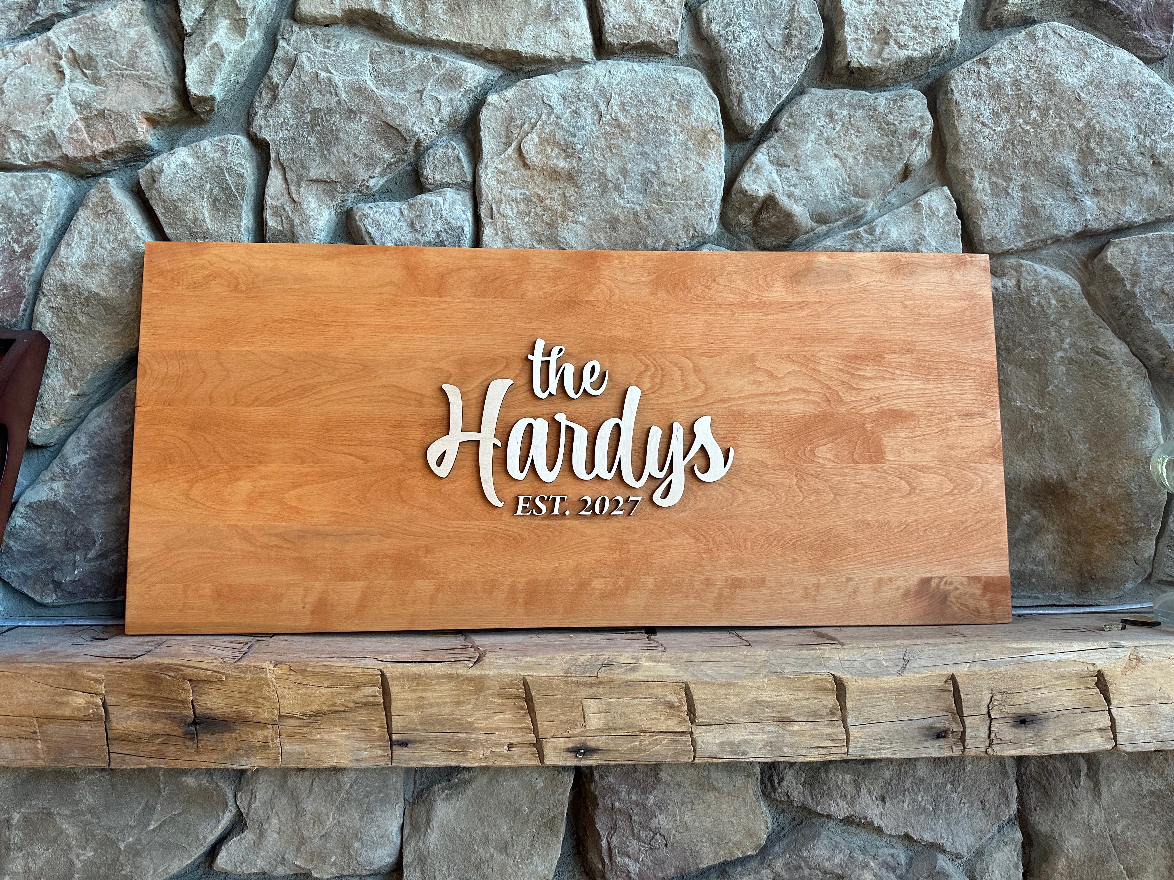 🌿 The Hardy Design — 3D Laser Cut Guestbook Alternative Sign