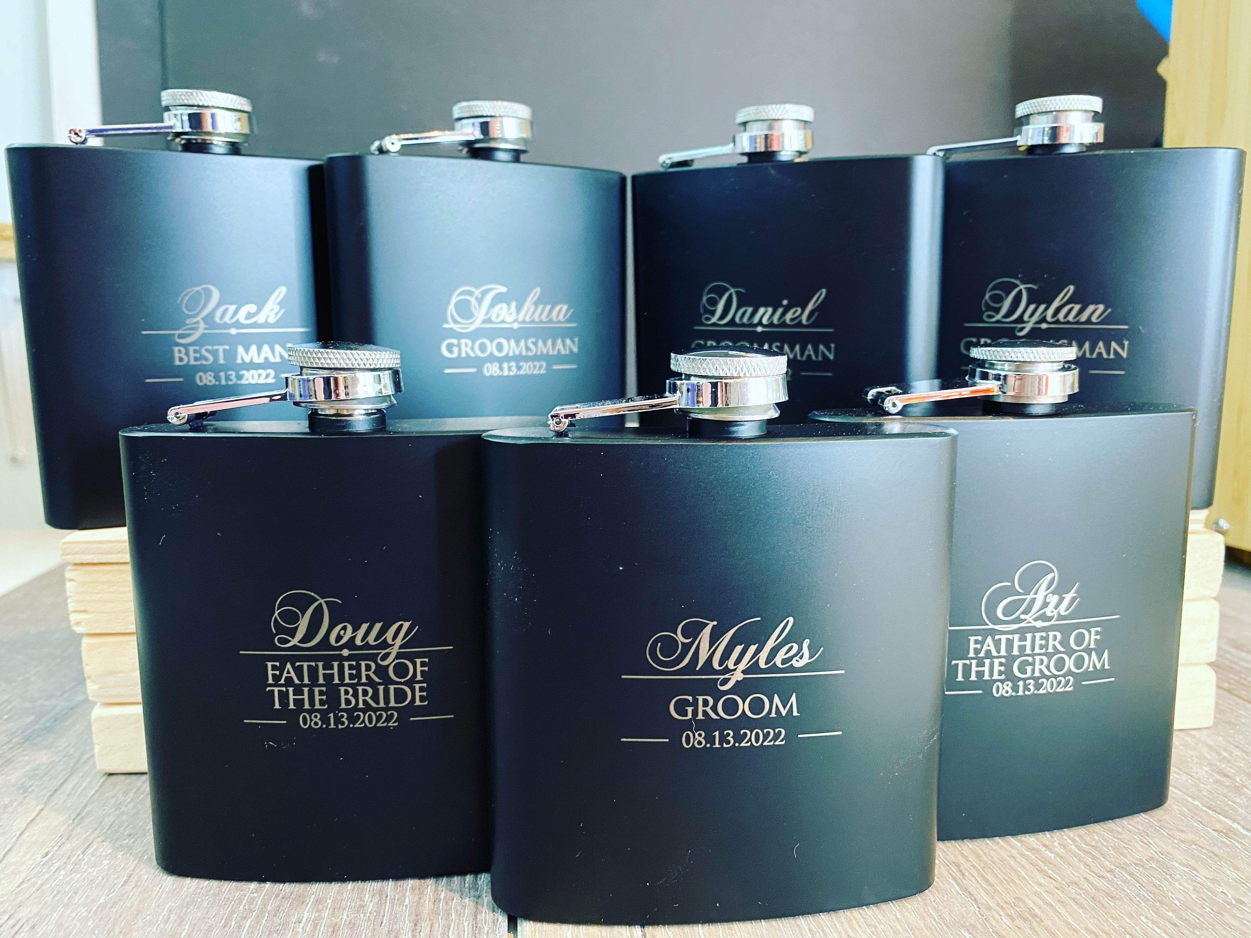 Black Engraved Flask Design 2