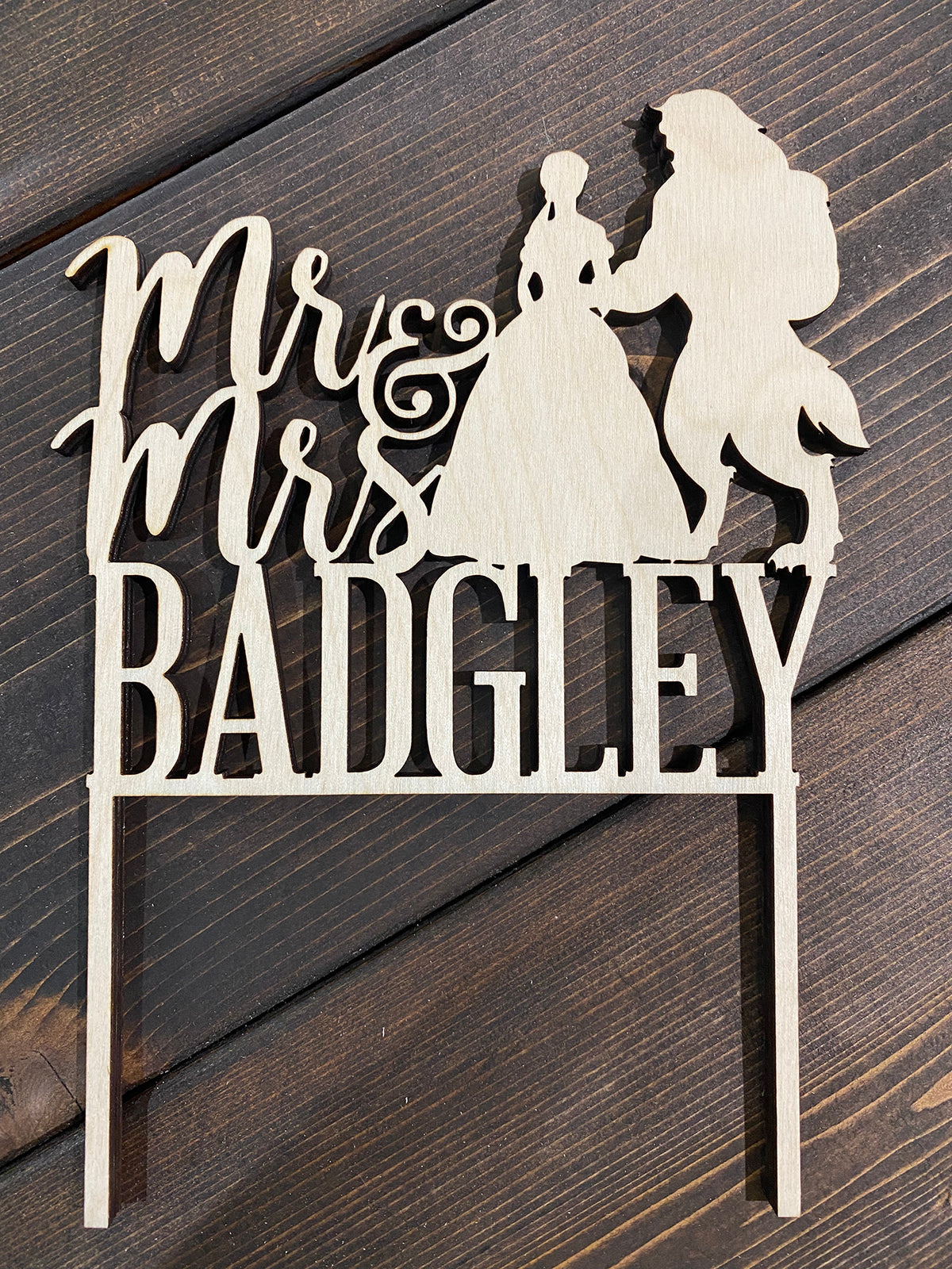 Beauty & The Beast Caketop, Wedding Caketopper