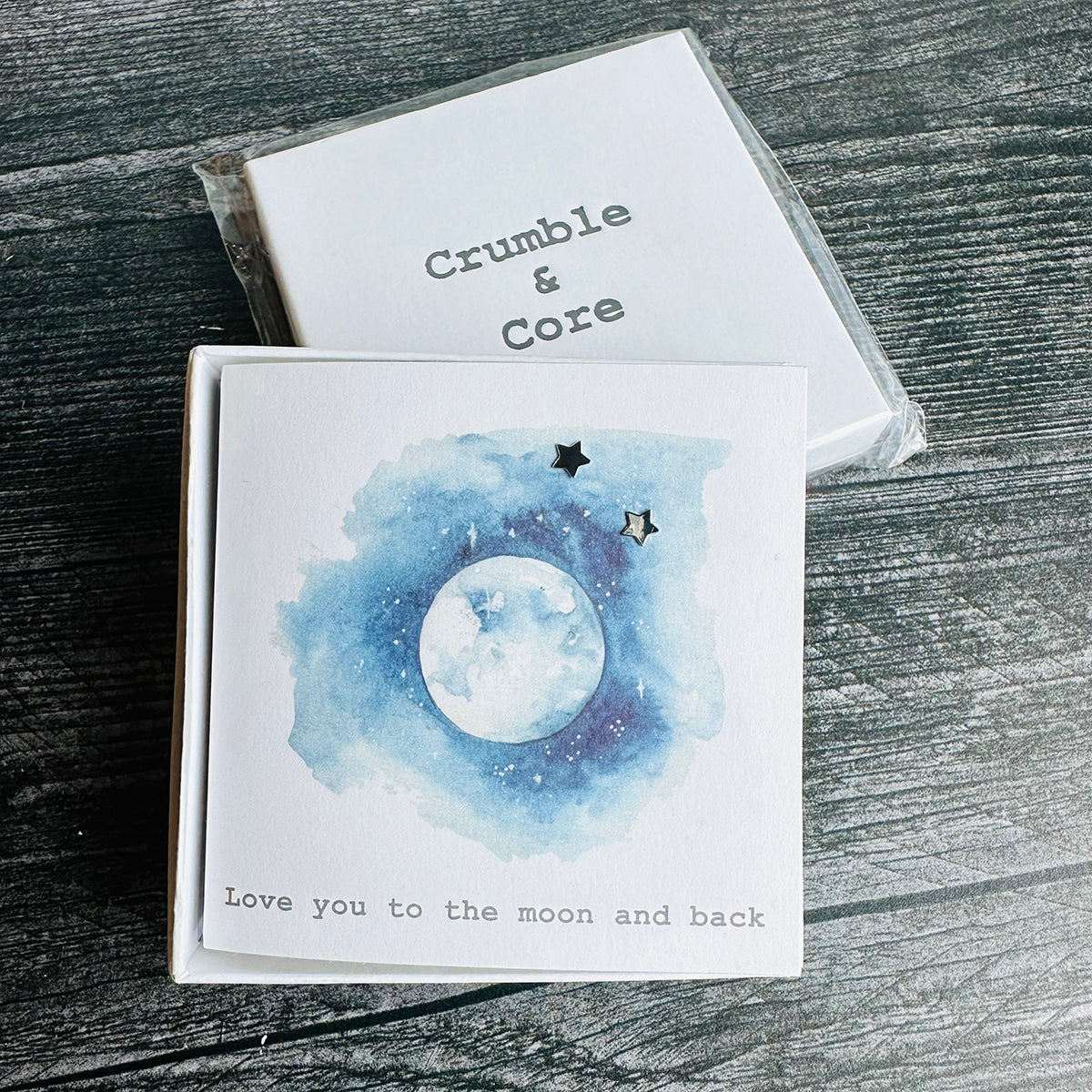 Crumble & Core Boxed Sterling Silver Earrings & Card Duo