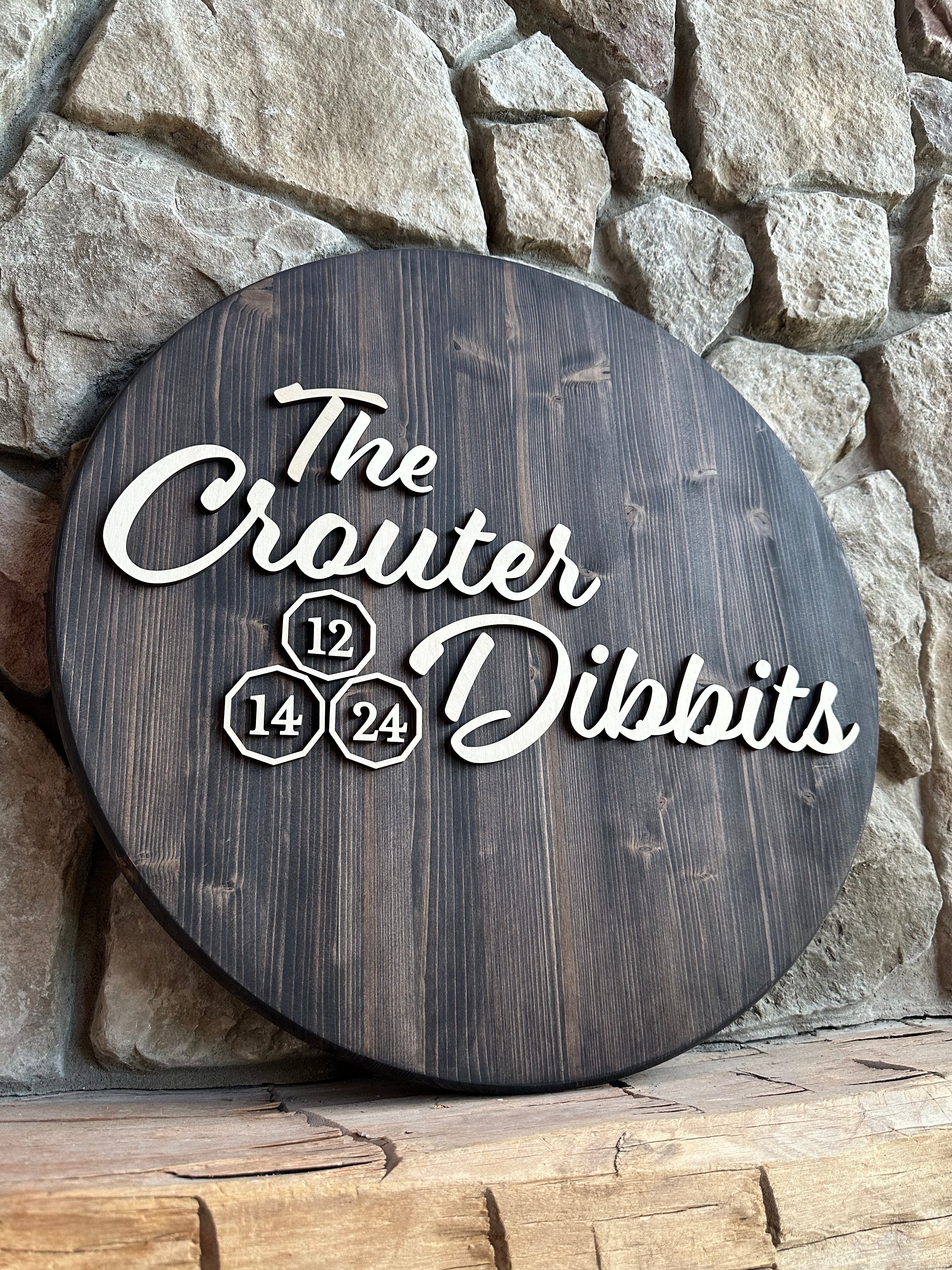 🪵 24" Round Wooden Guestbook Alternative – Laser Cut Family Name Wedding Sign | Personalized Keepsake Gift