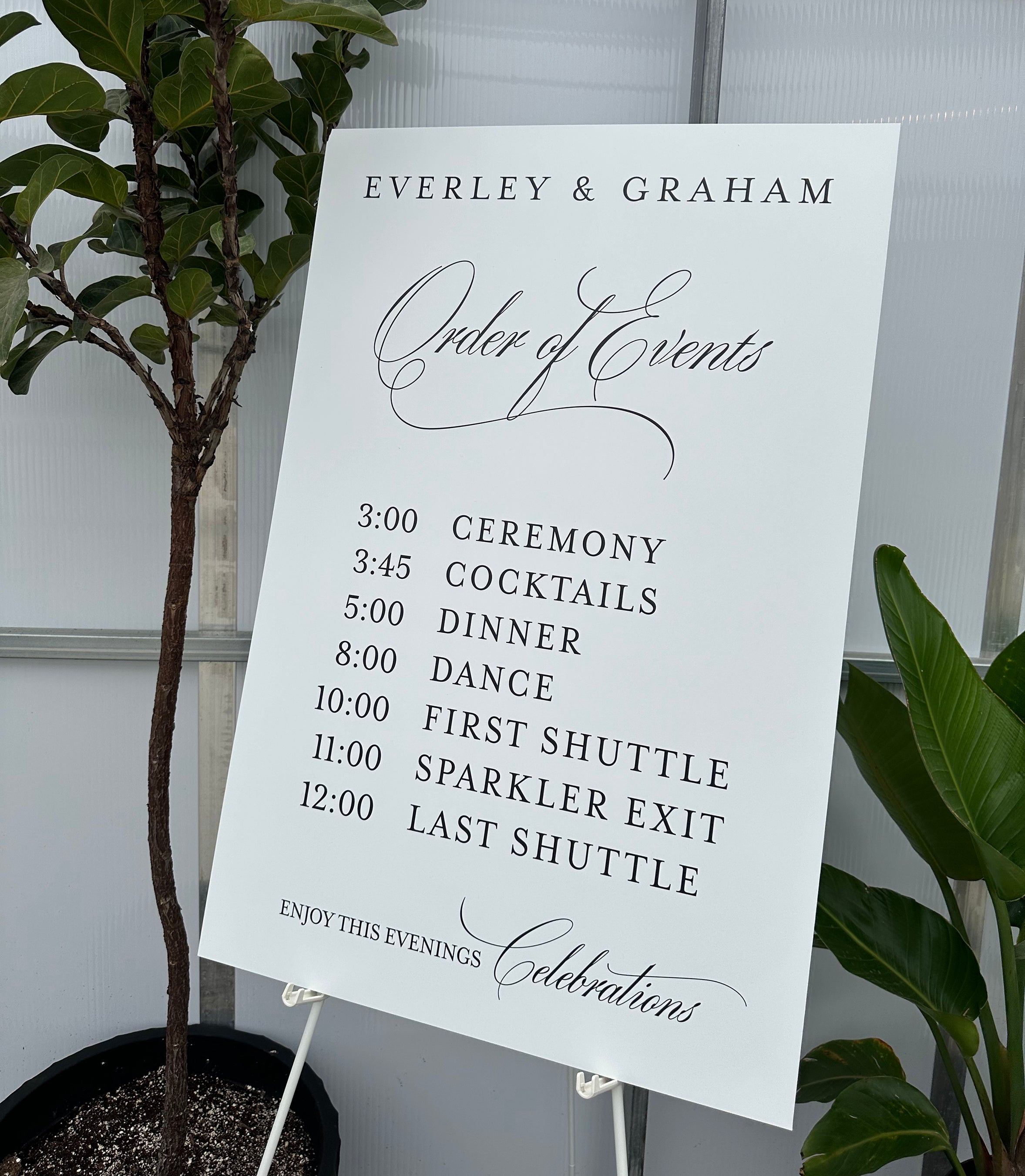 🖤 The Everley Collection — Order of Events Sign 24"x36"