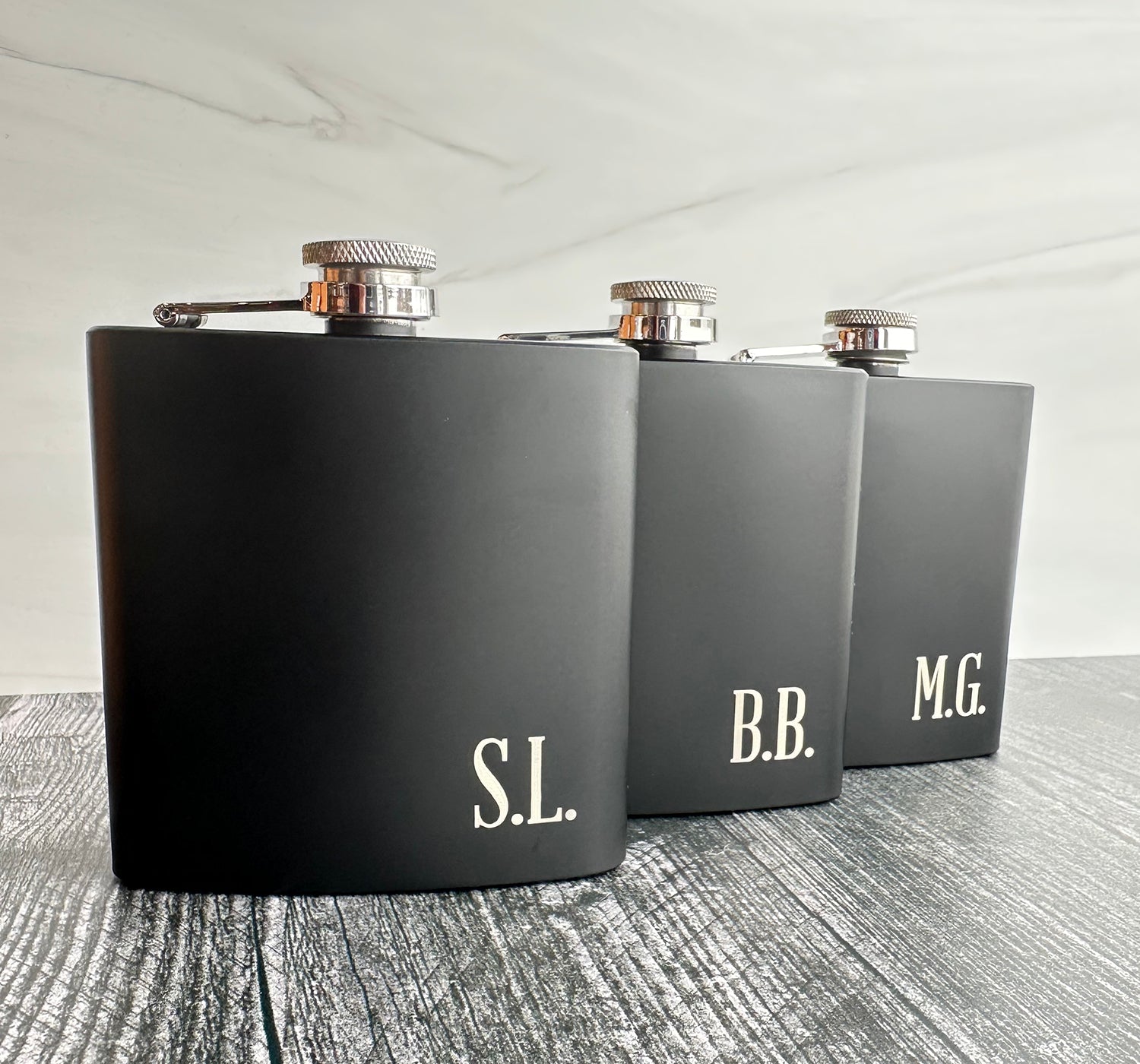 Black Engraved Flask Design 5